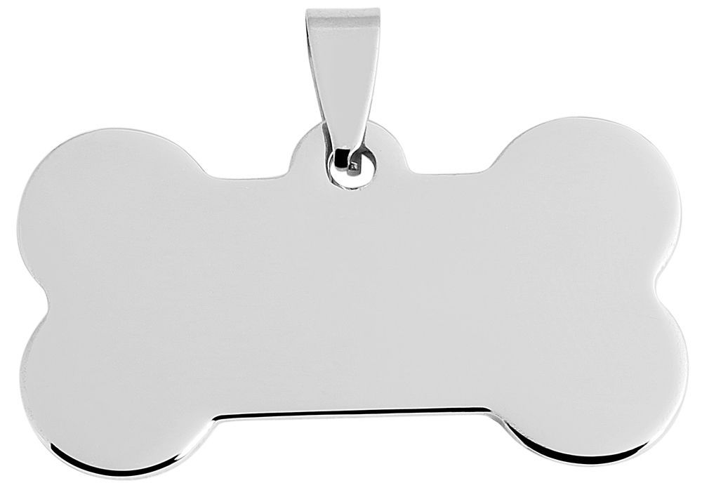 "Lil Boney", roestvrijstalen graveerhanger, hondenbot, zilverkleurig