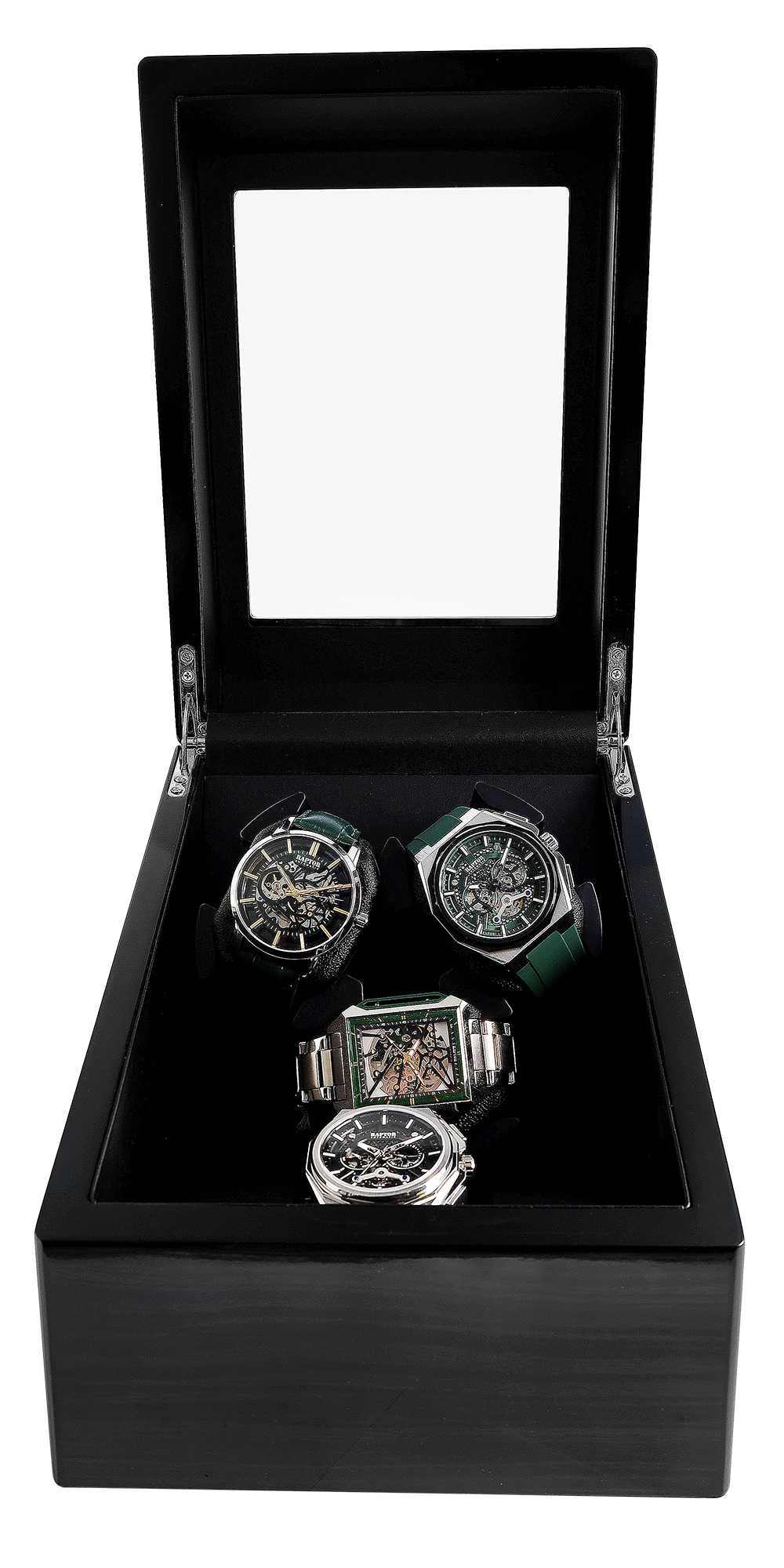 Automatische horlogeopwinder voor 3 horloges + 3 horloges USB-DC, houten look