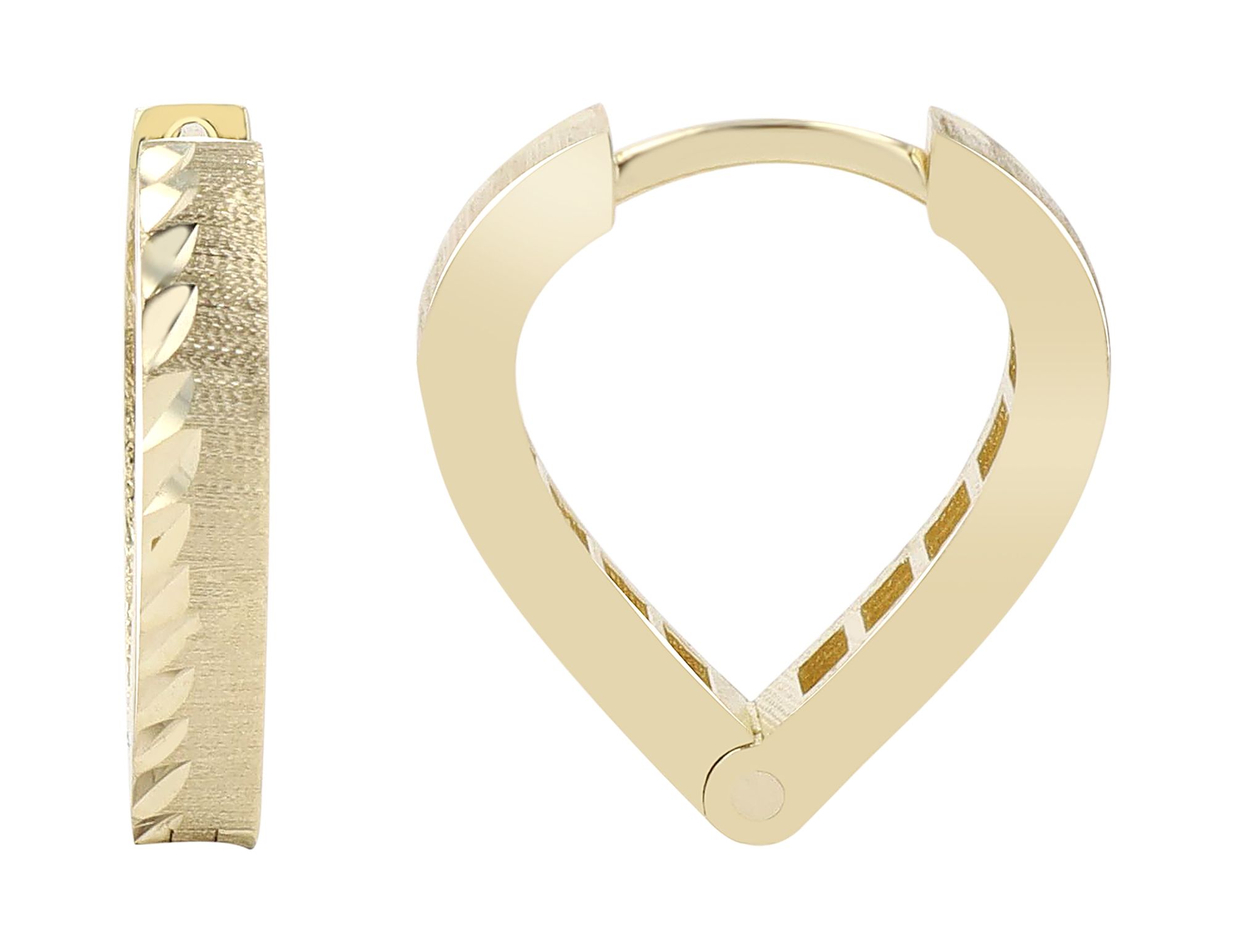 333er Gold Creolen, Tropfen, Gelbgold, poliert/texturiert