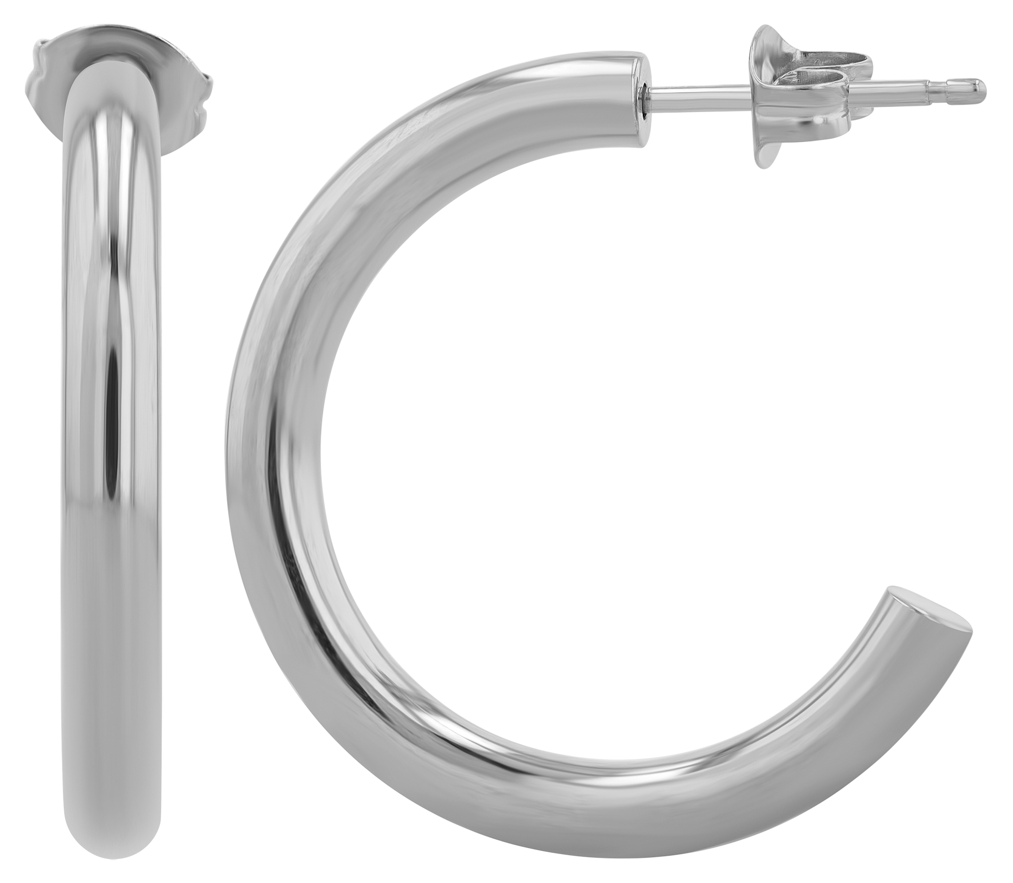 "Daisy" Titan Creolen, silberfarben