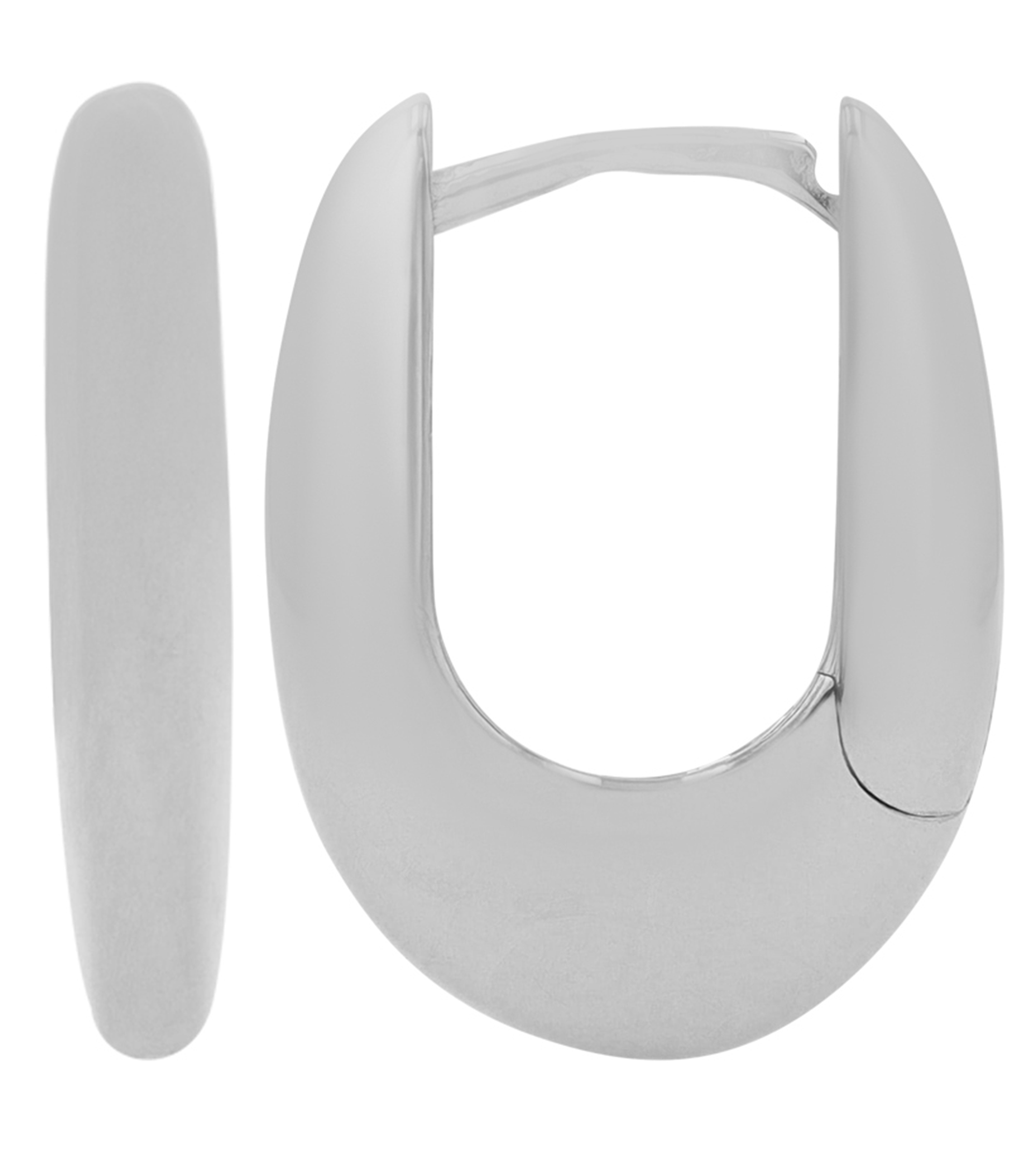 "Xanthia" 925/- echt zilveren hoepel oorbellen, zilverkleurig gerhodineerd