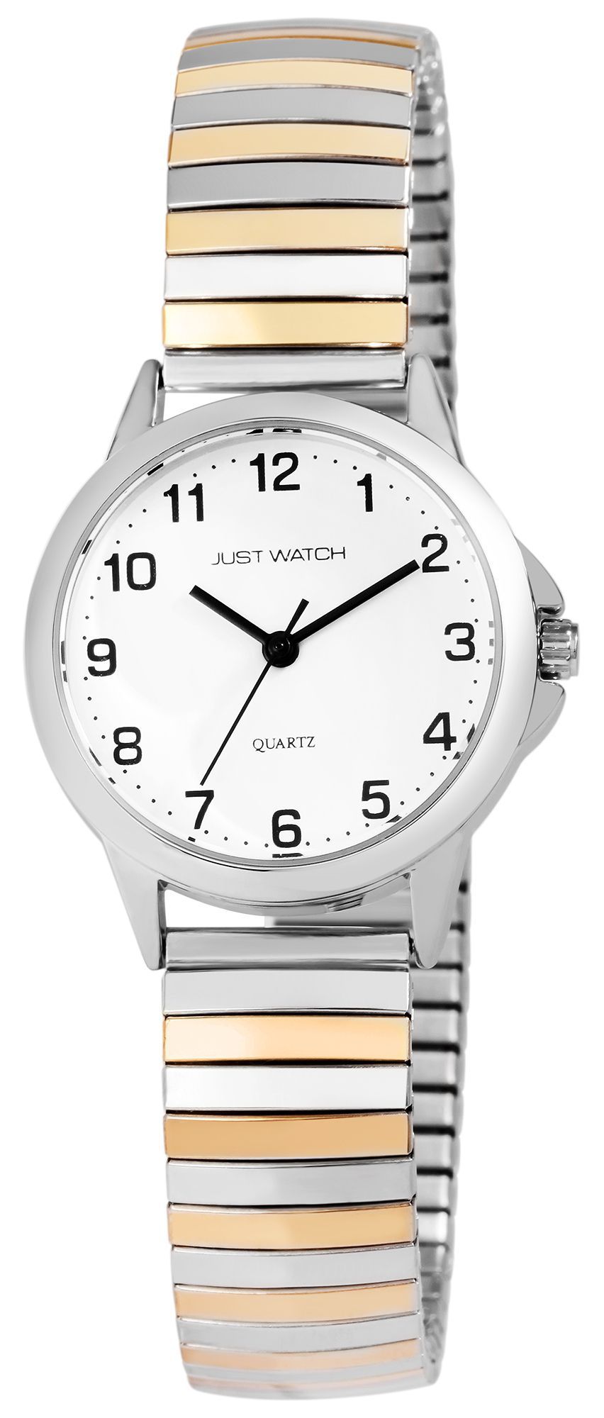 JUST WATCH Damenuhr mit Edelstahlzugband, Ø 29 mm, bicolor/ weiß