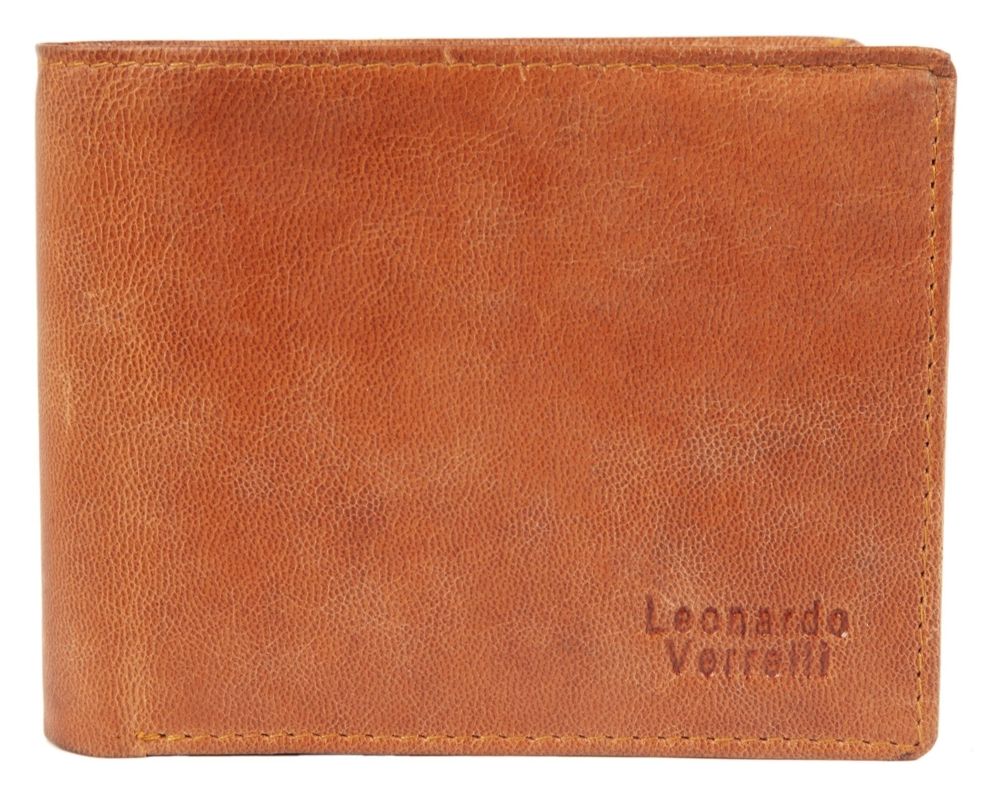 Leonardo Verrelli Herren Geldbörse aus Echtleder in schwarz, RFID