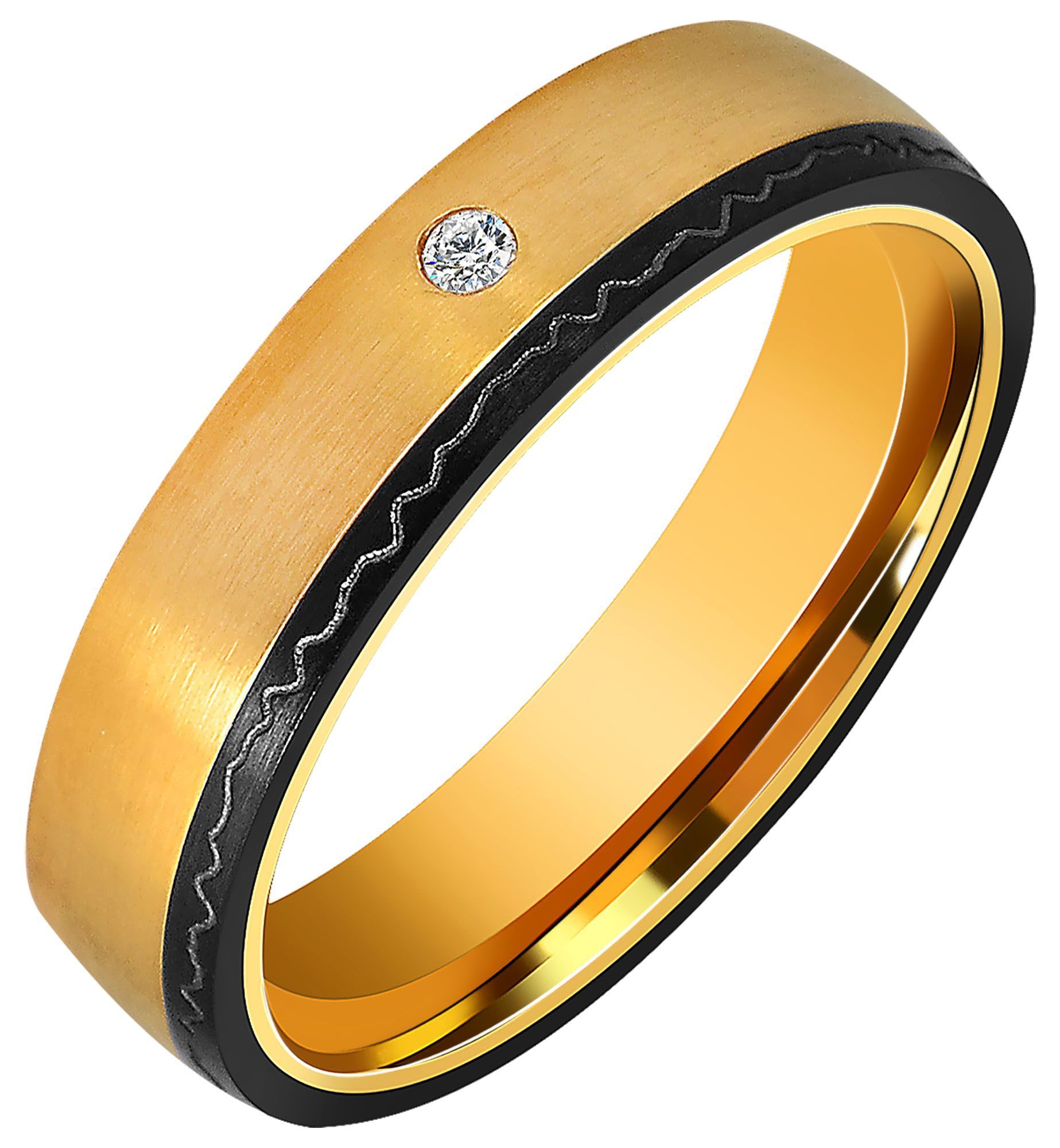 "Fusion Gold" Edelstahl Damen Partnerring, bicolor, Gr 56
