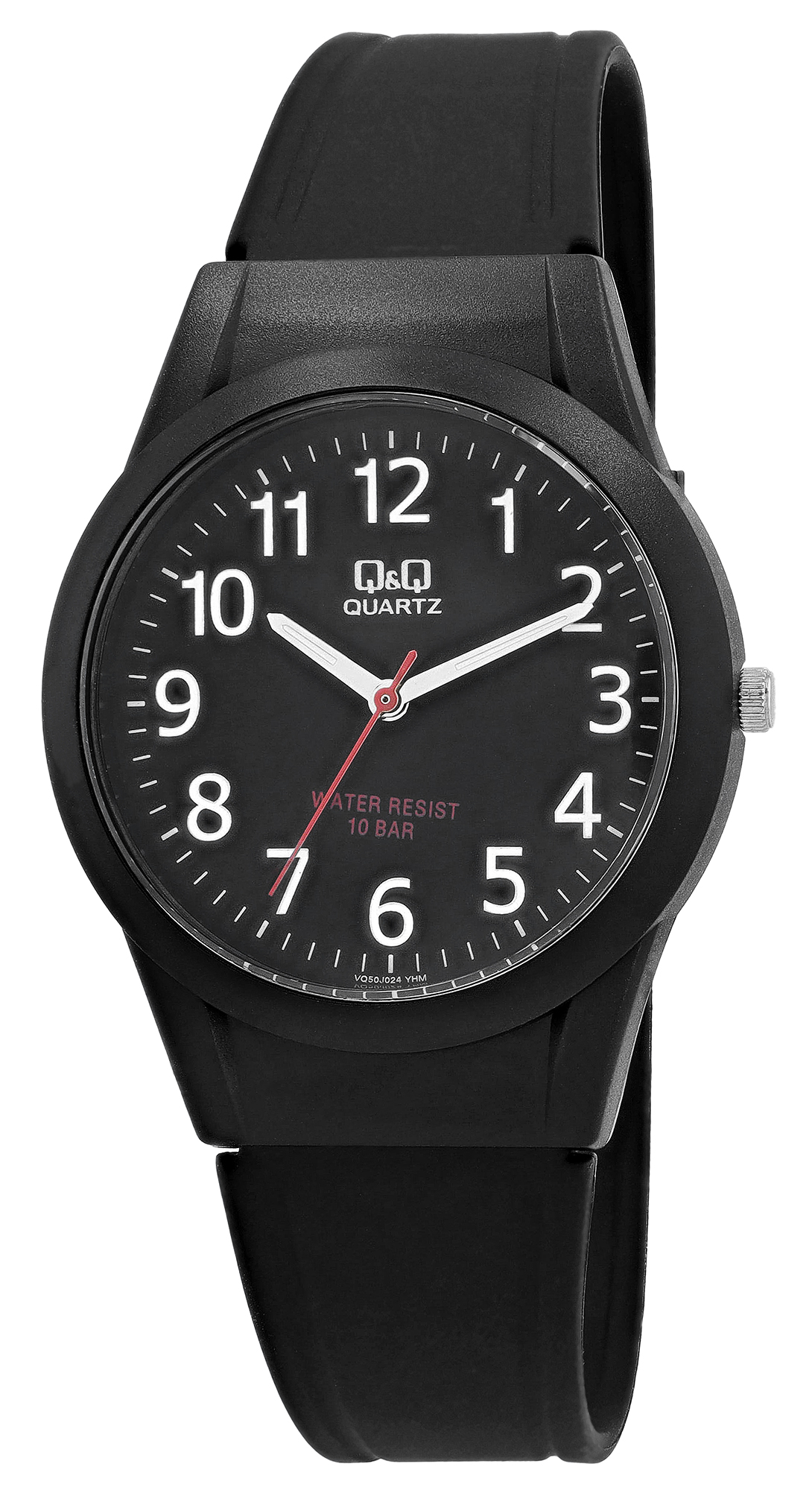 Q&Q Damen-/ Herrenuhr, Ø 38 mm, schwarz
