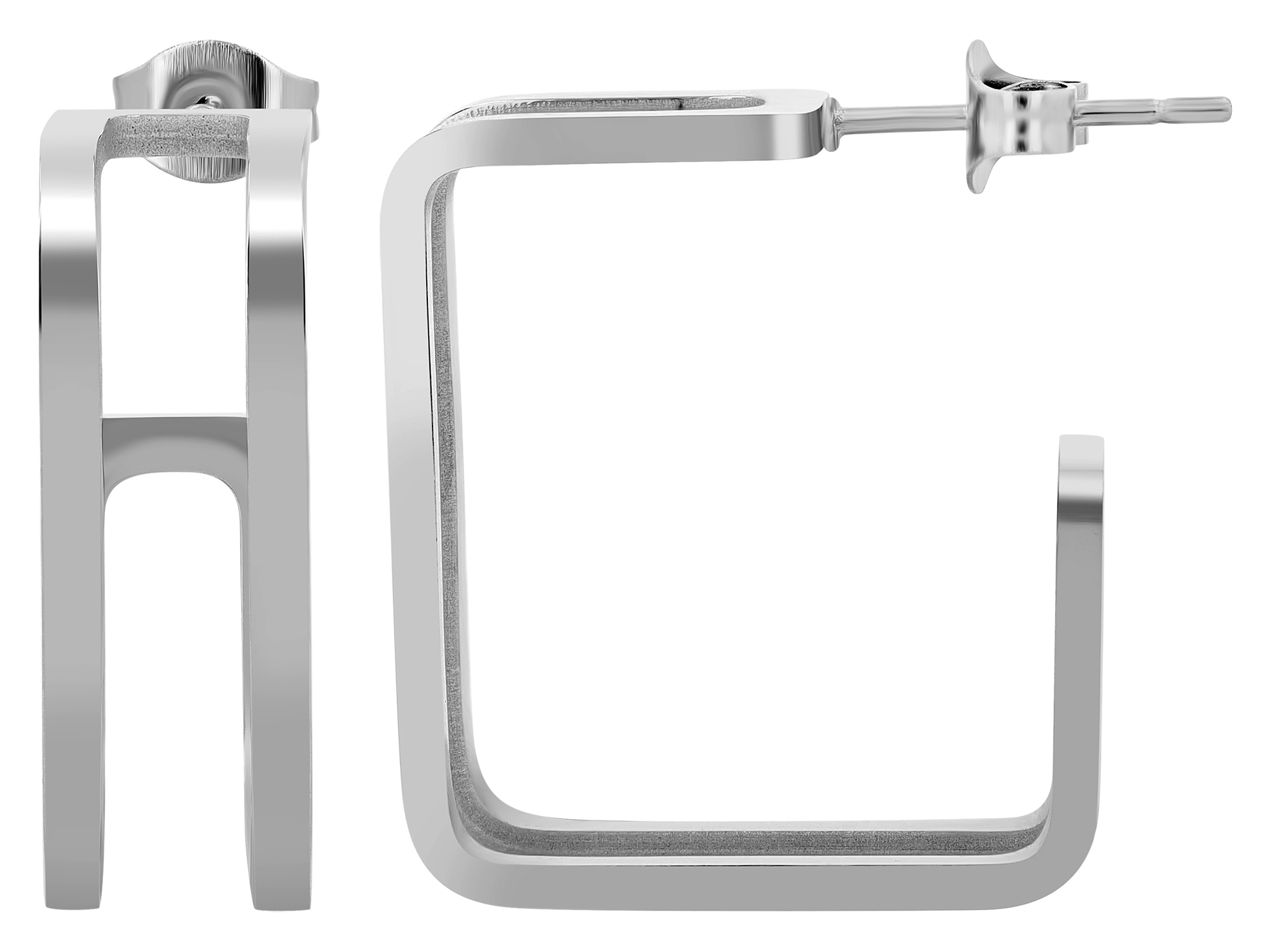 "Vilja", Edelstahl Halbcreole, eckig, silberfarben