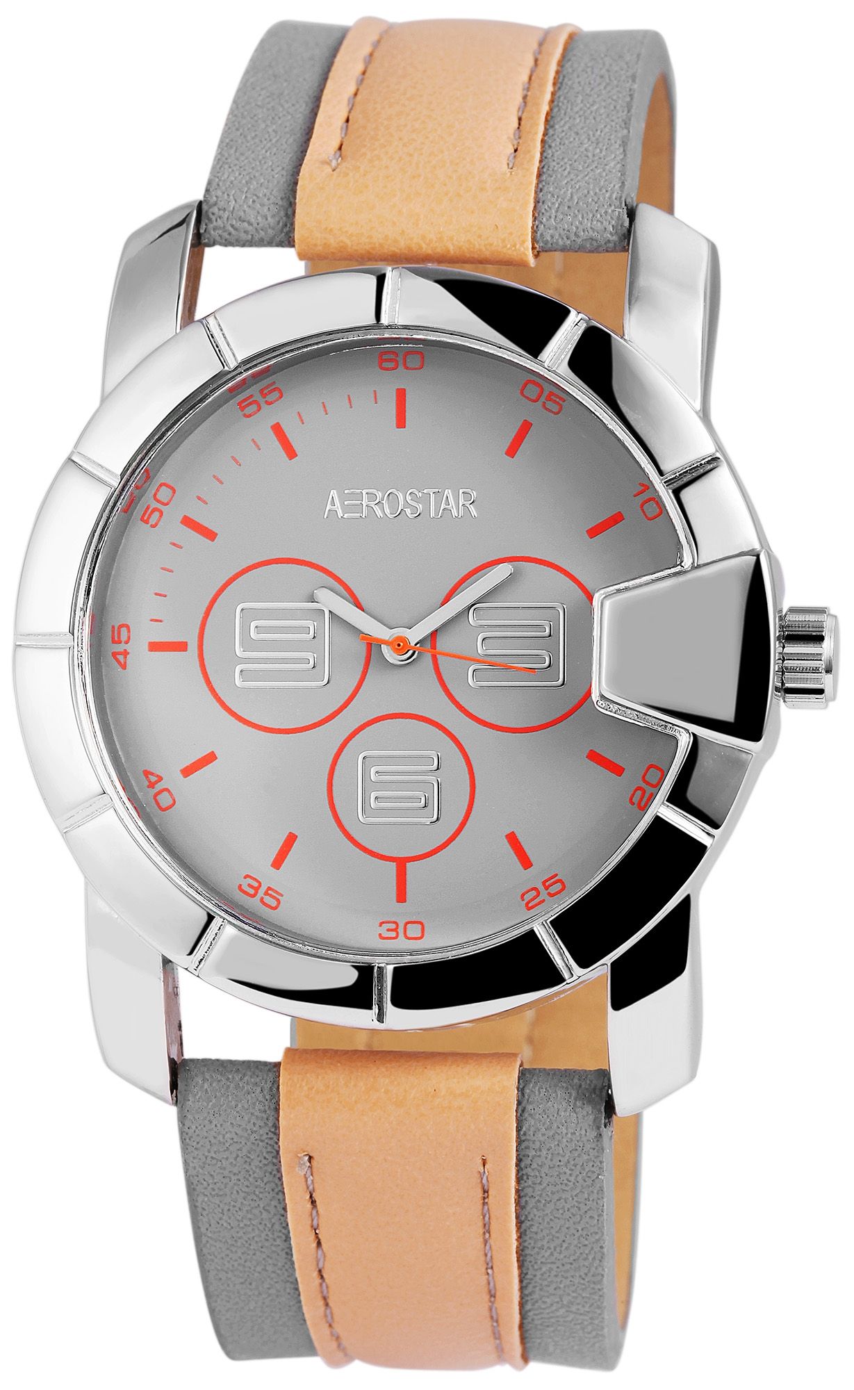 Aerostar Herrenuhr mit Lederimitationsarmband