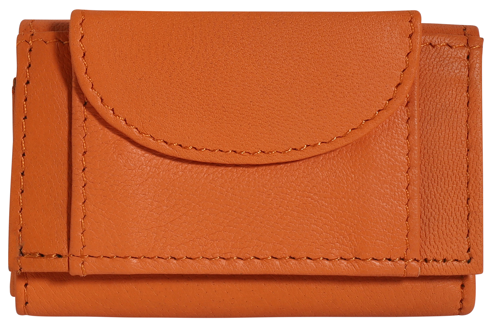 Excellanc echt lederen mini portemonnee (sleutelvak), oranje