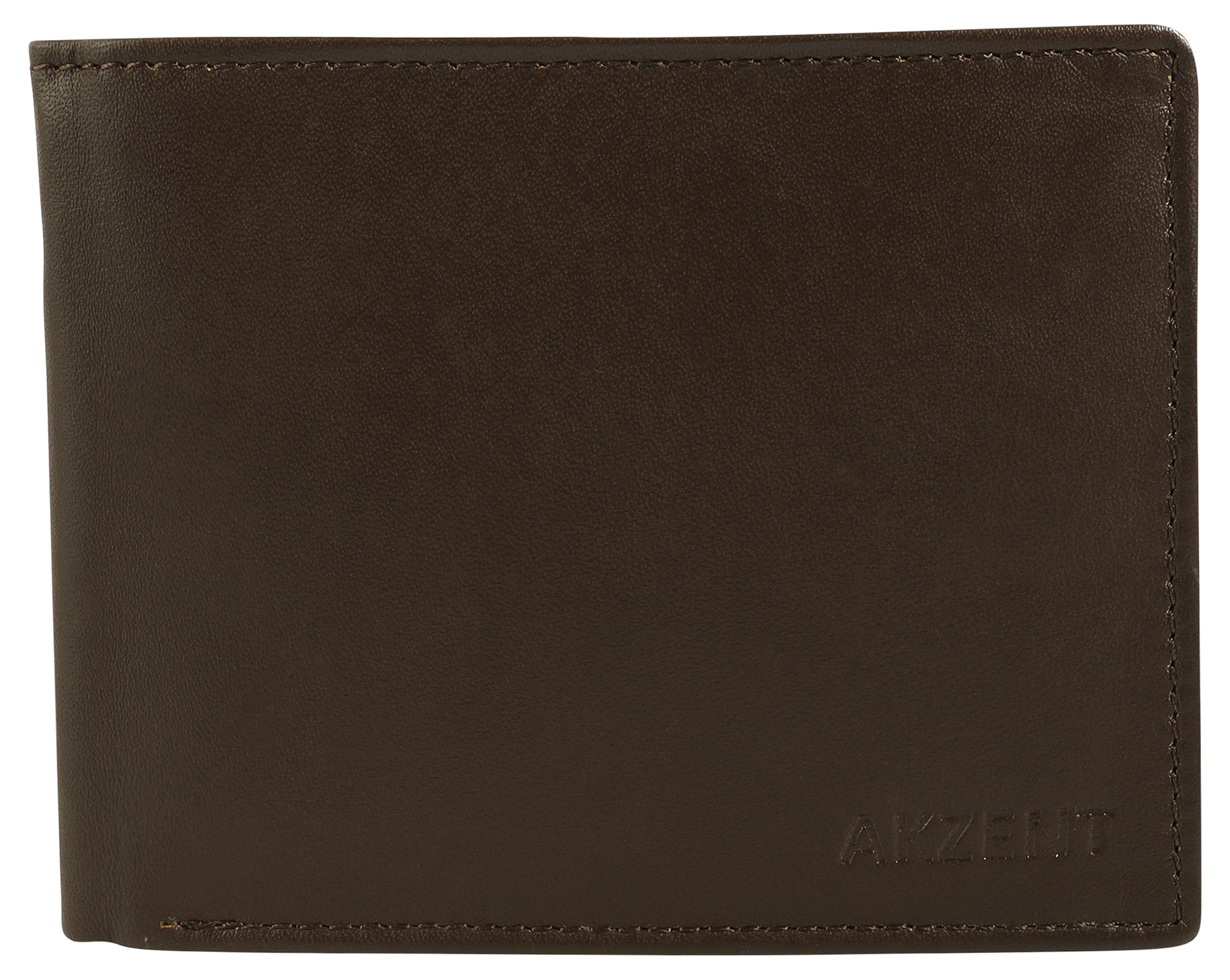 Akzent portemonnee van echt leer, bruin