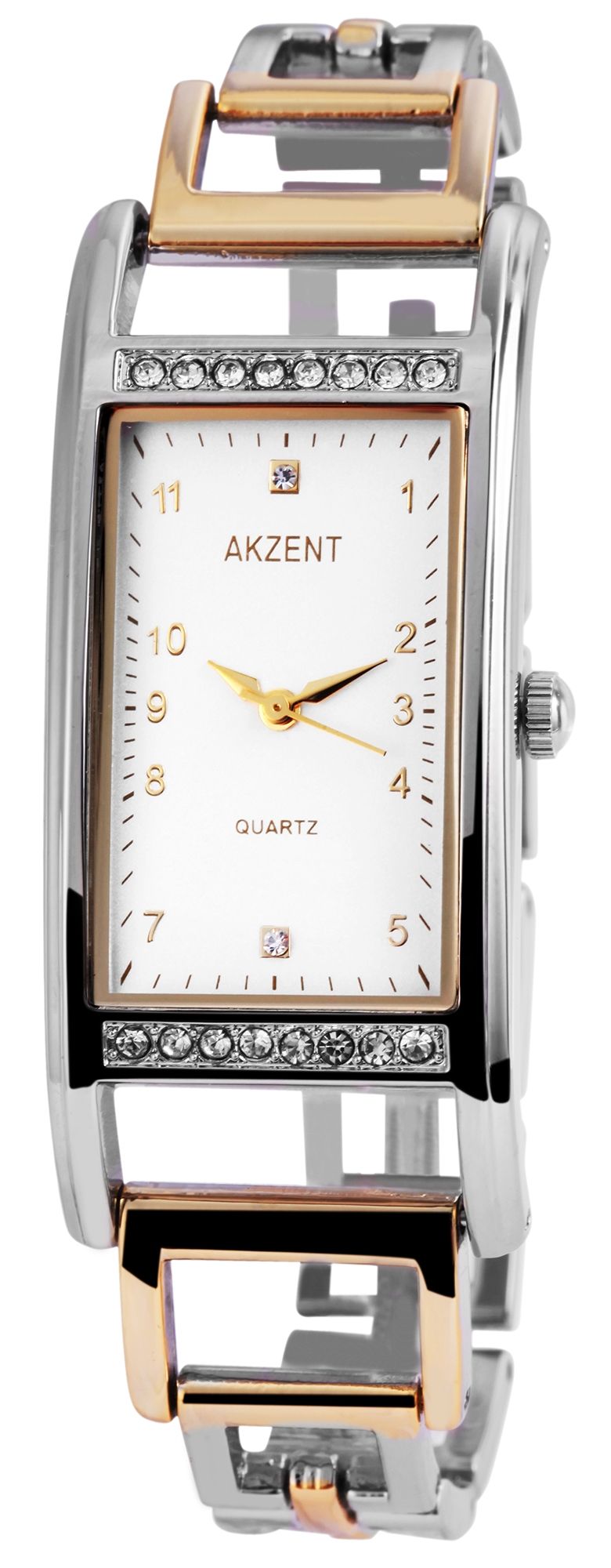 Akzent Damenuhr mit Metallarmband