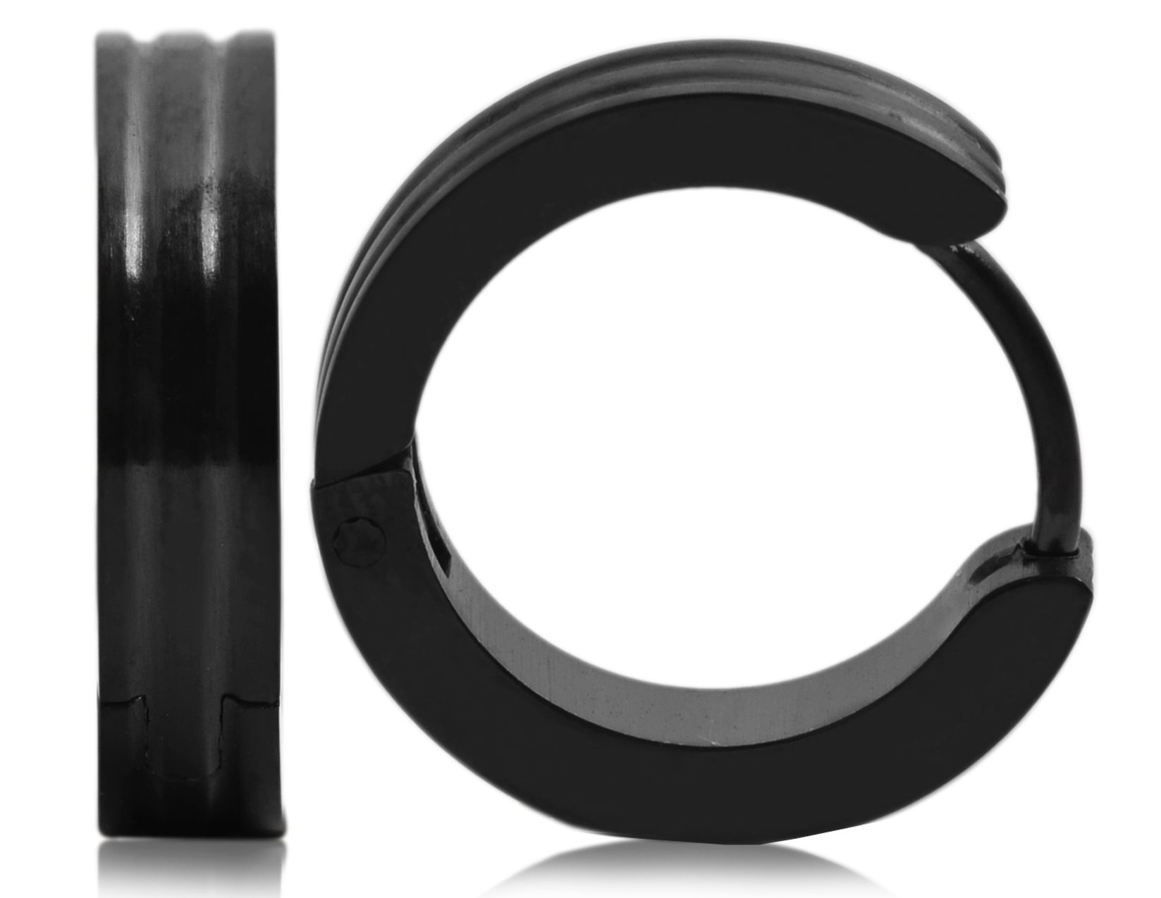 Akzent Edelstahl Creolen in schwarz