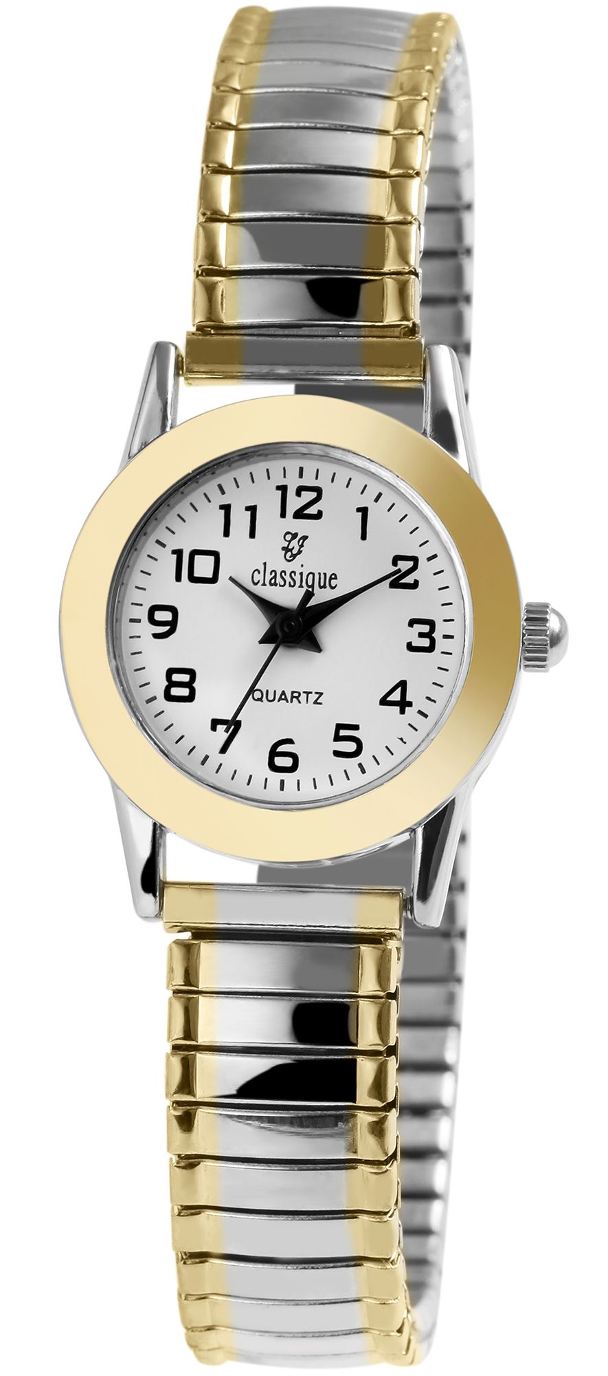 Classique dameshorloge met roestvrijstalen armband, tweekleurig