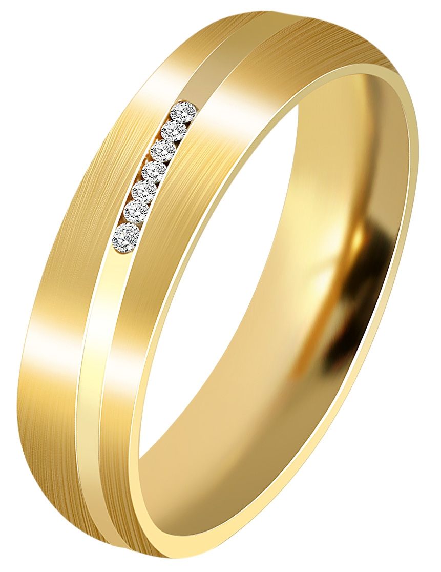 "Peybrey" dames partnerring maat 48 in roestvrij staal, Simili, geïoniseerd, goudkleurig