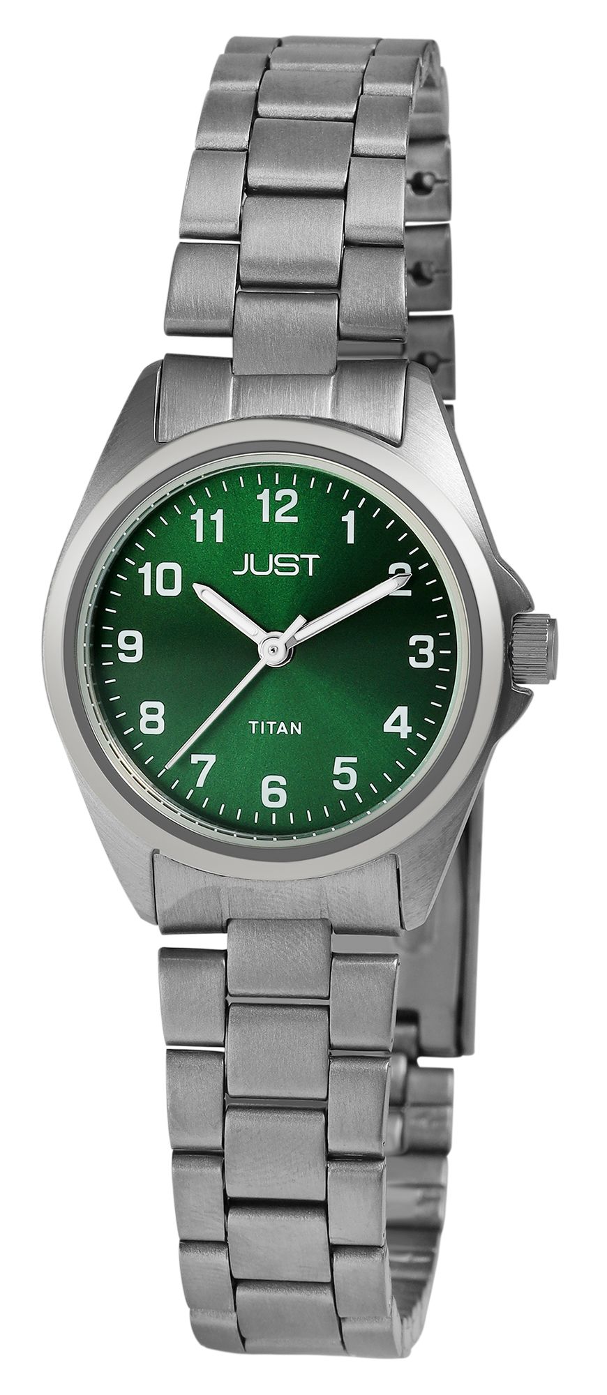 Just Damenarmbanduhr aus Titan, 5 Bar, grünes ZB