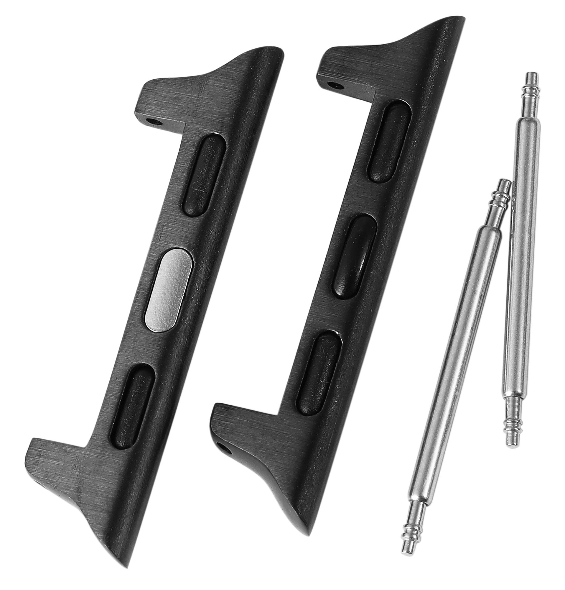 Adapter / connector voor polsbandjes (compatibel met Apple Watch), zwart, lugbreedte 22 mm / kastbreedte 44 mm