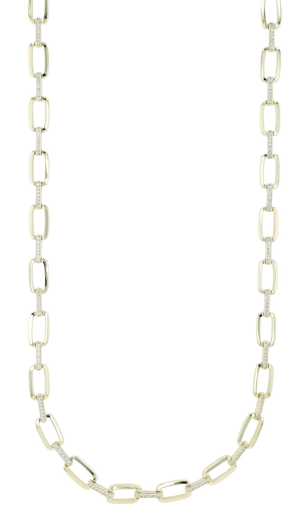 333/- Gold "Ezra" Kette mit Zirkonia, 8 Karat, Gelbgold, 45 cm