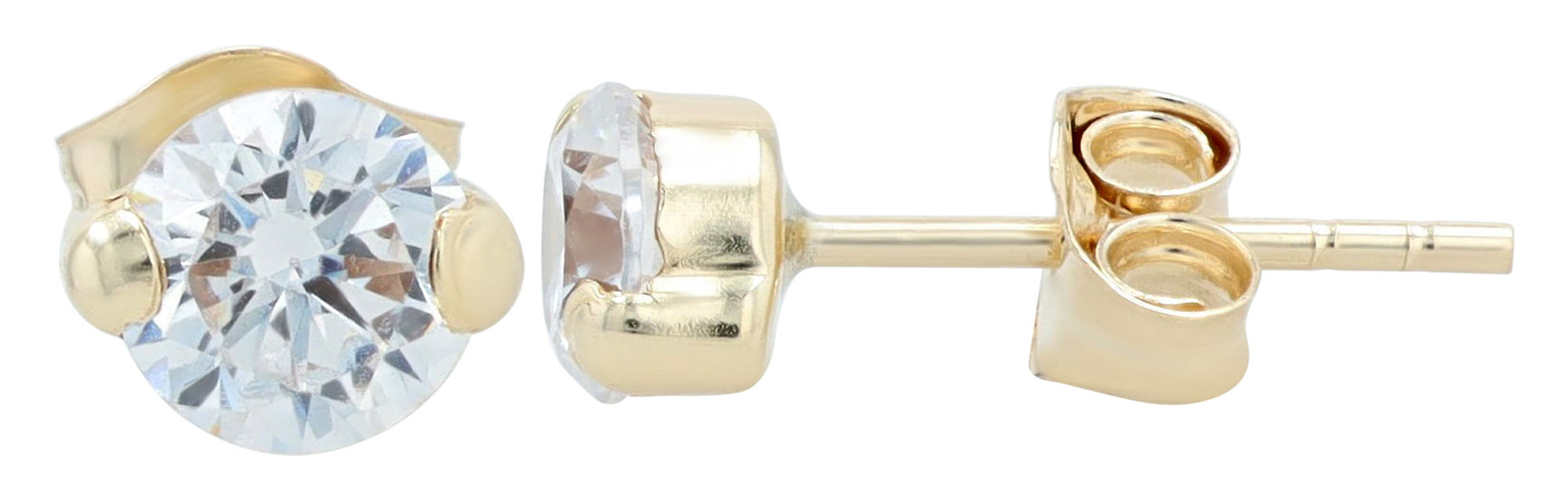 333/- Echt goud "Lumea" oorknopjes - zirkonia Ø 4 mm, geelgoud, 8 karaat