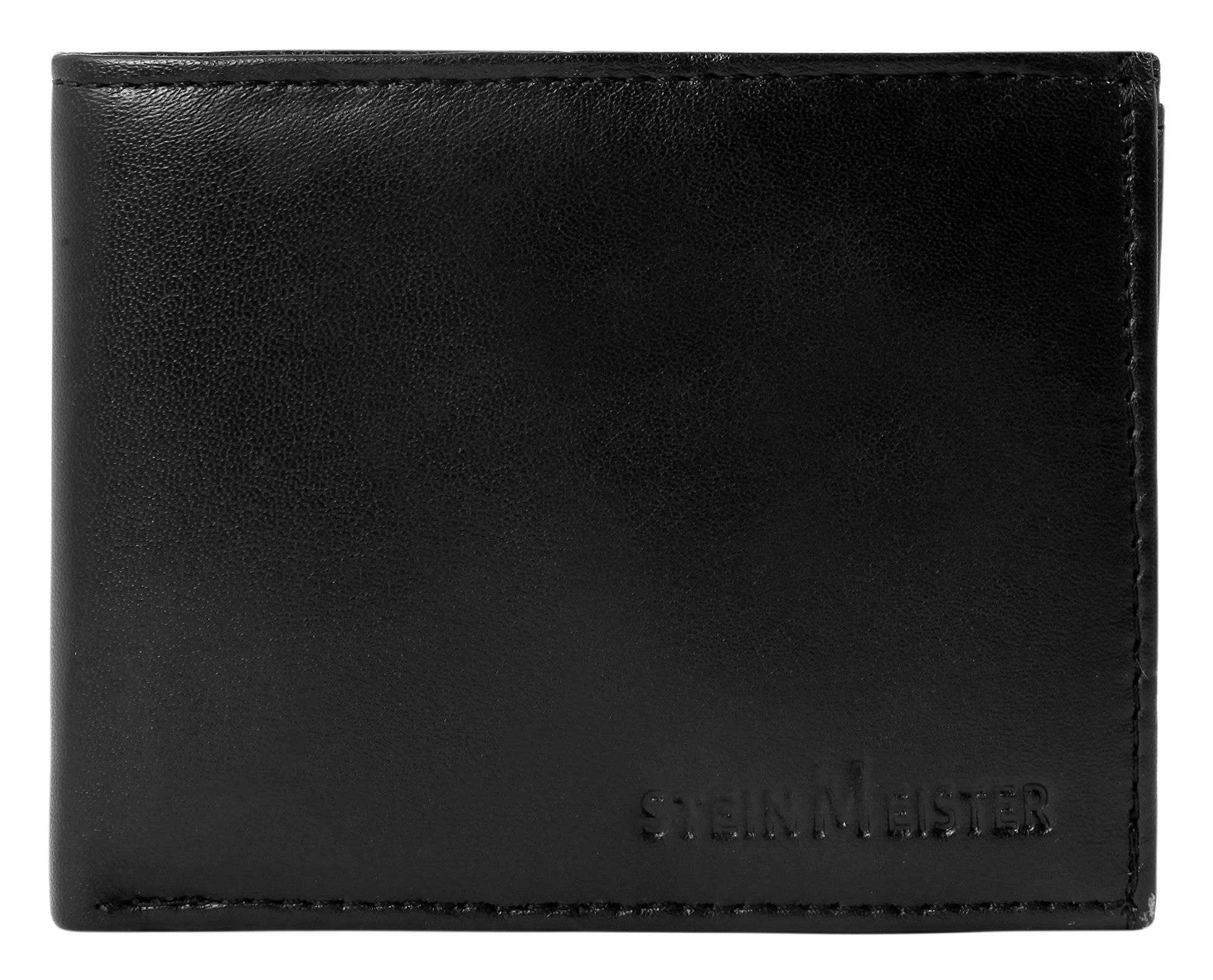 Steinmeister lamsleren portemonnee met dubbel muntvak, zwart