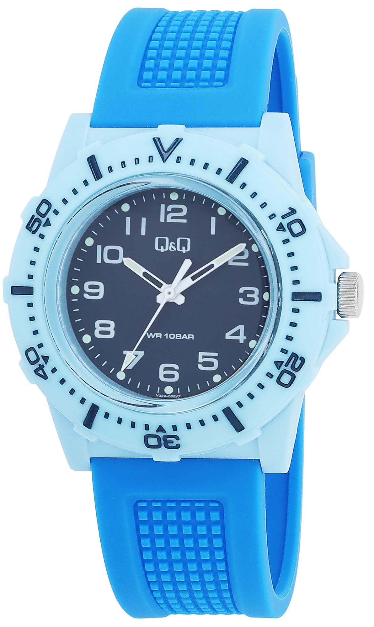 Q&amp;Q herenhorloge met siliconen band, 10 BAR