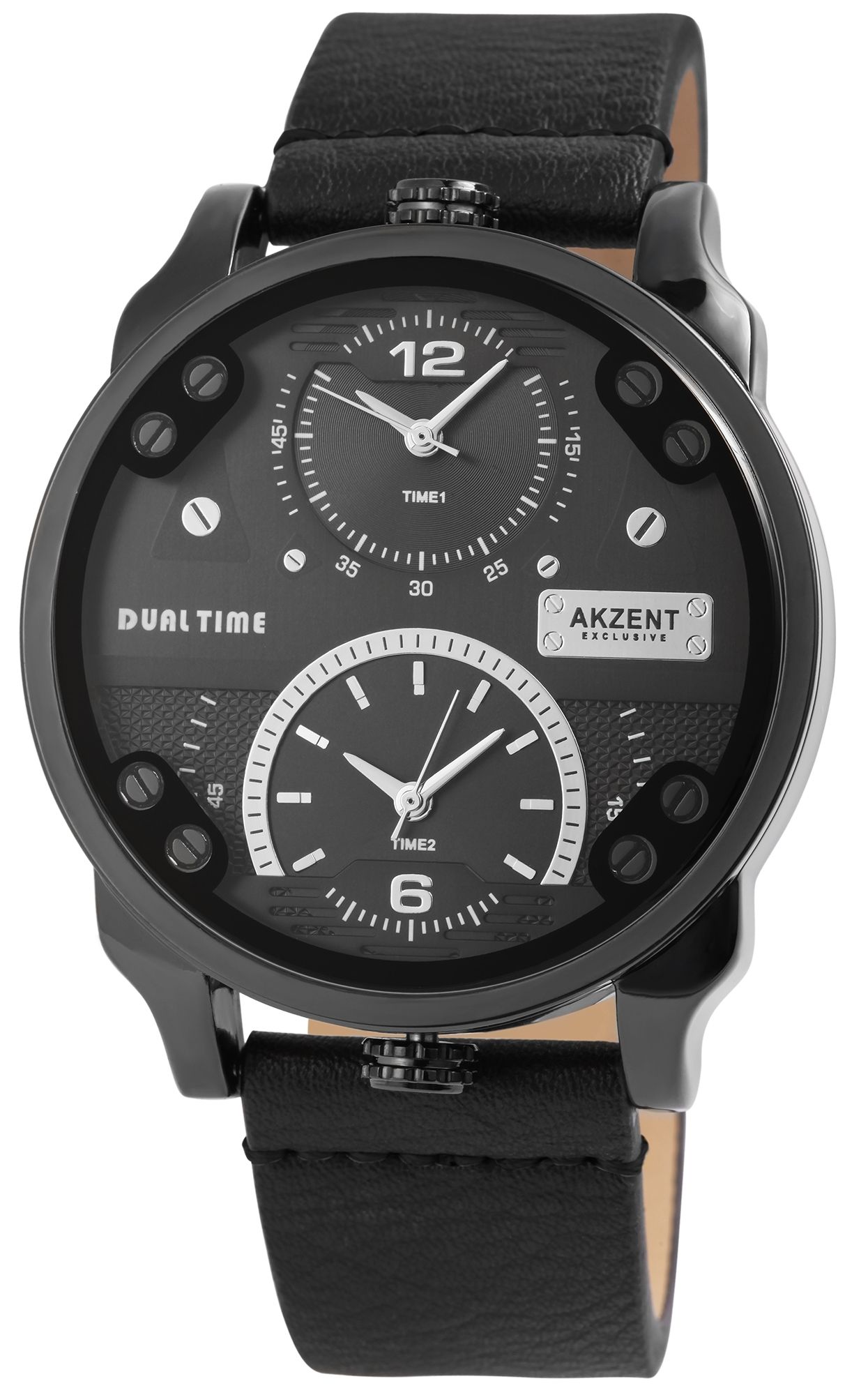 Akzent Exclusive Herrenuhr mit Band aus Lederimitat