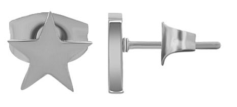 Akzent Ohrstecker "Teal" aus Edelstahl, Mond & Stern, silberfarben