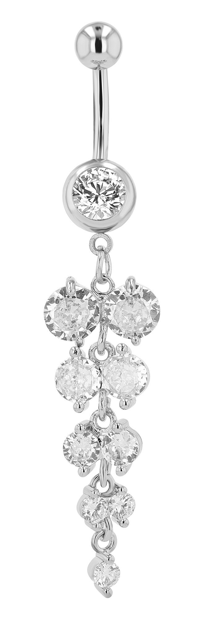 "Uri" 316L roestvrij staal messing navelpiercing met hanger, staafje dikte 1,6 mm/ lengte 11 mm