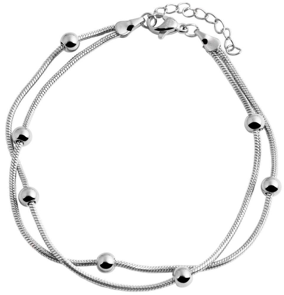 Akzent Kettenarmband aus Edelstahl in silberfarbig