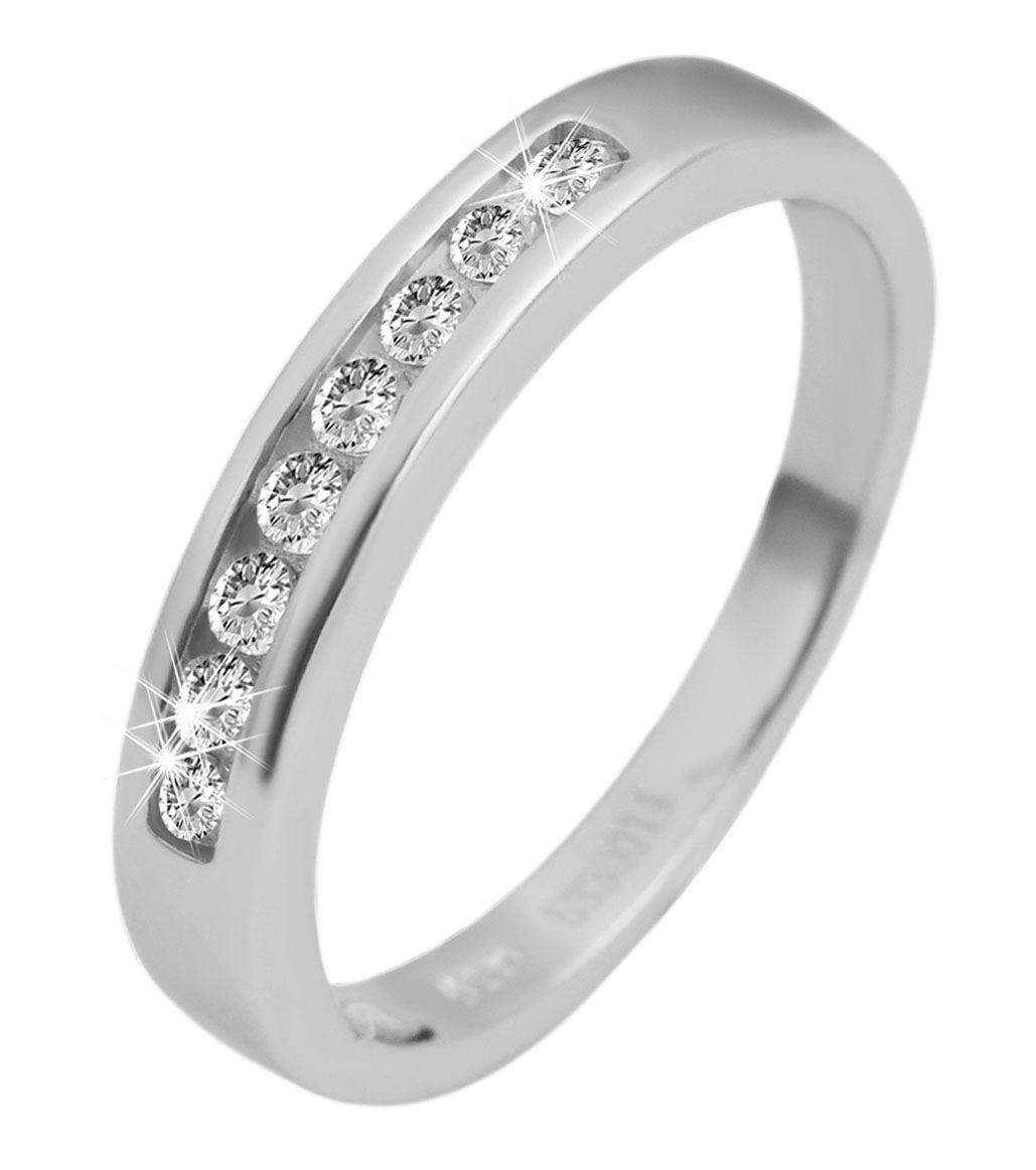925/- Echt zilveren ring "Ylvie", zirconia zetting, 925/gerhodineerd, maat 54