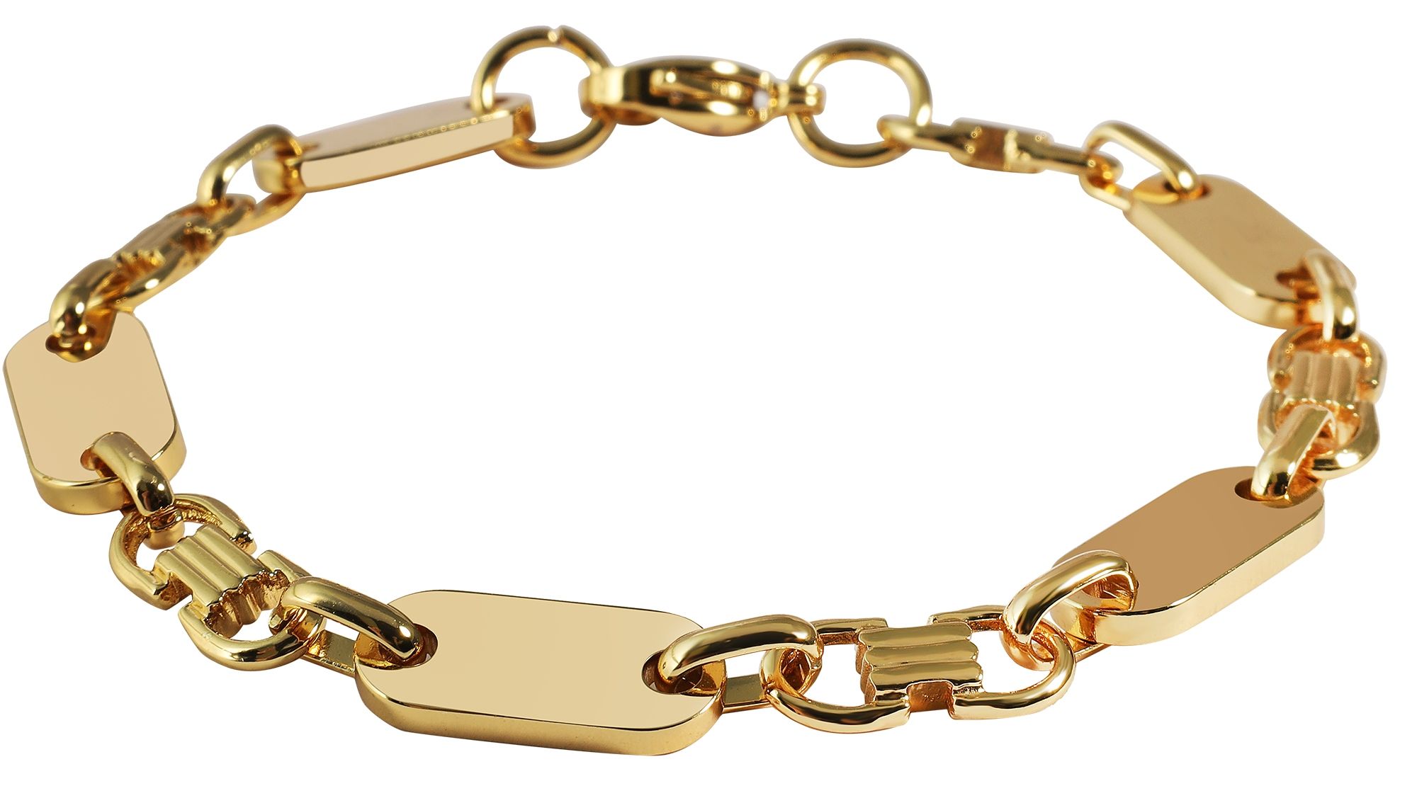 "Ino" roestvrij stalen schakelarmband, goudkleurig, 19 cm/ 8 mm