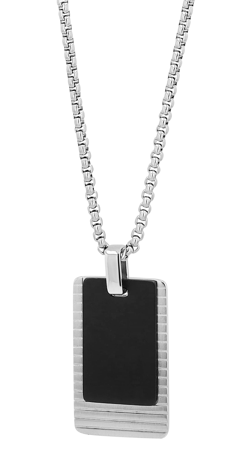 "Baro" Edelstahlkette mit Gravuranhänger, 60 cm