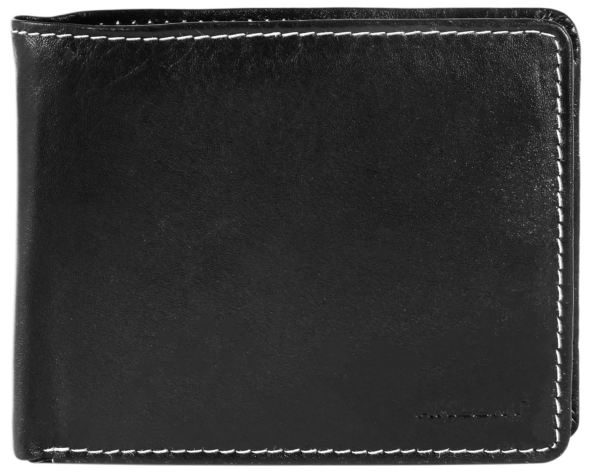 Akzent Herren Geldbörse aus Echtleder in schwarz. Format 12 x 9 cm.