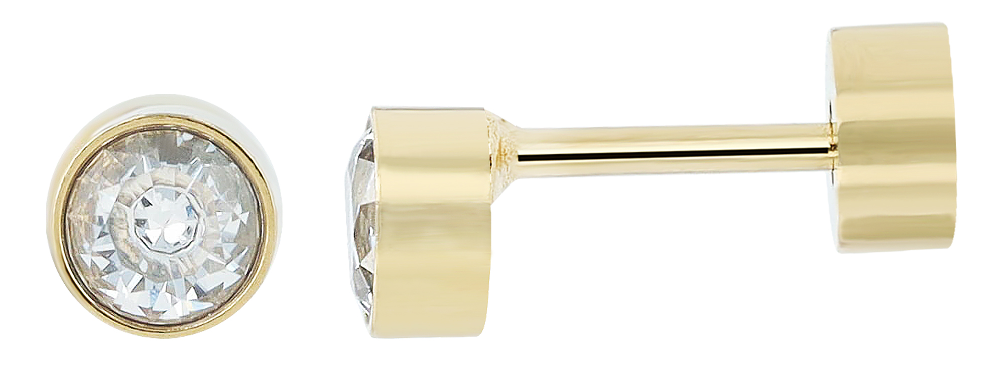 "Kali", Edelstahl Ohrstecker/-piercing, Zirkonia