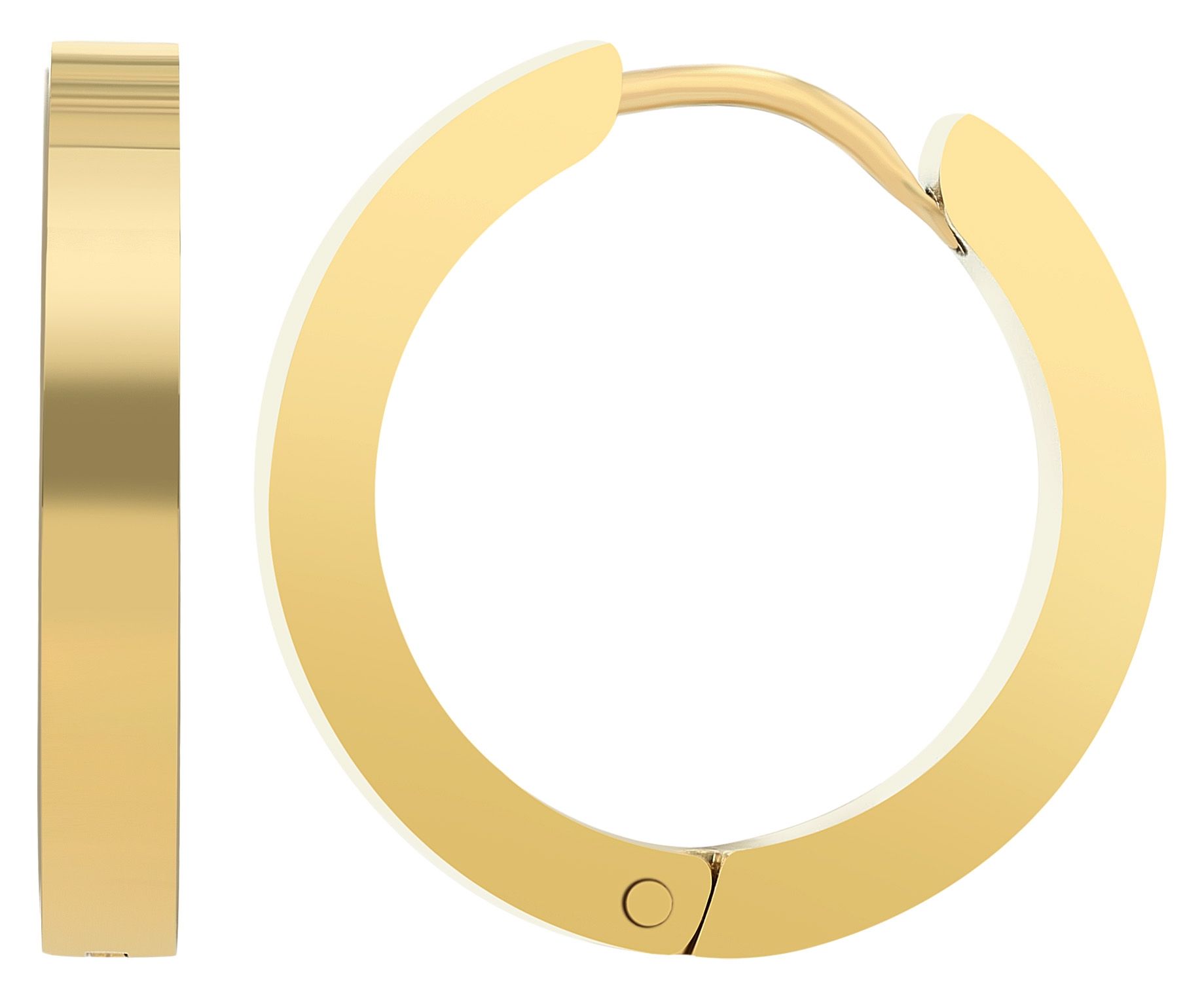 "Cordelia" roestvrij stalen oorbellen, Ø 16 mm, accent, goudkleurig