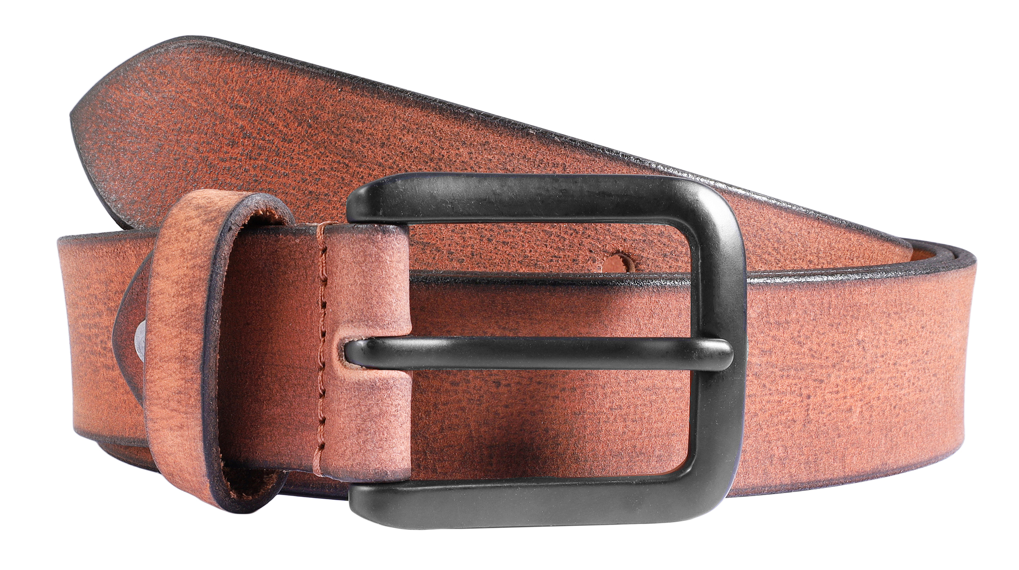 Leonardo Verrelli Echtleder Gürtel, braun, kürzbar, 100 cm