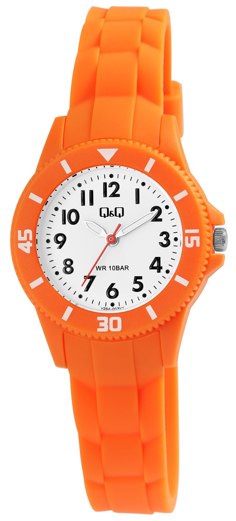 Q&Q Kinder-/Jugenduhr mit Silikonarmband, 10 ATM, orange
