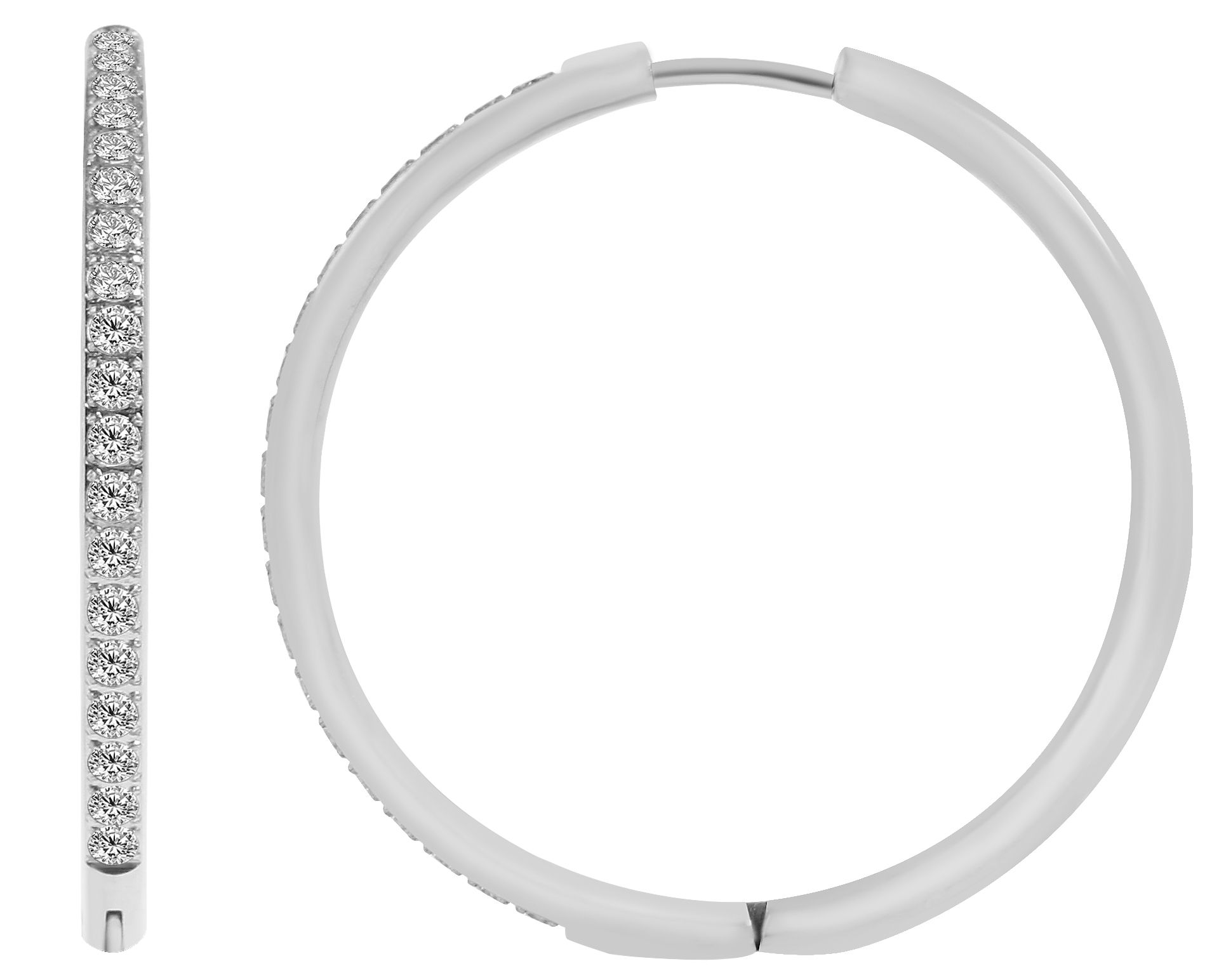 "Lumbi", roestvrij stalen oorbellen, Simili, Ø 30 mm/breedte 2,5 mm