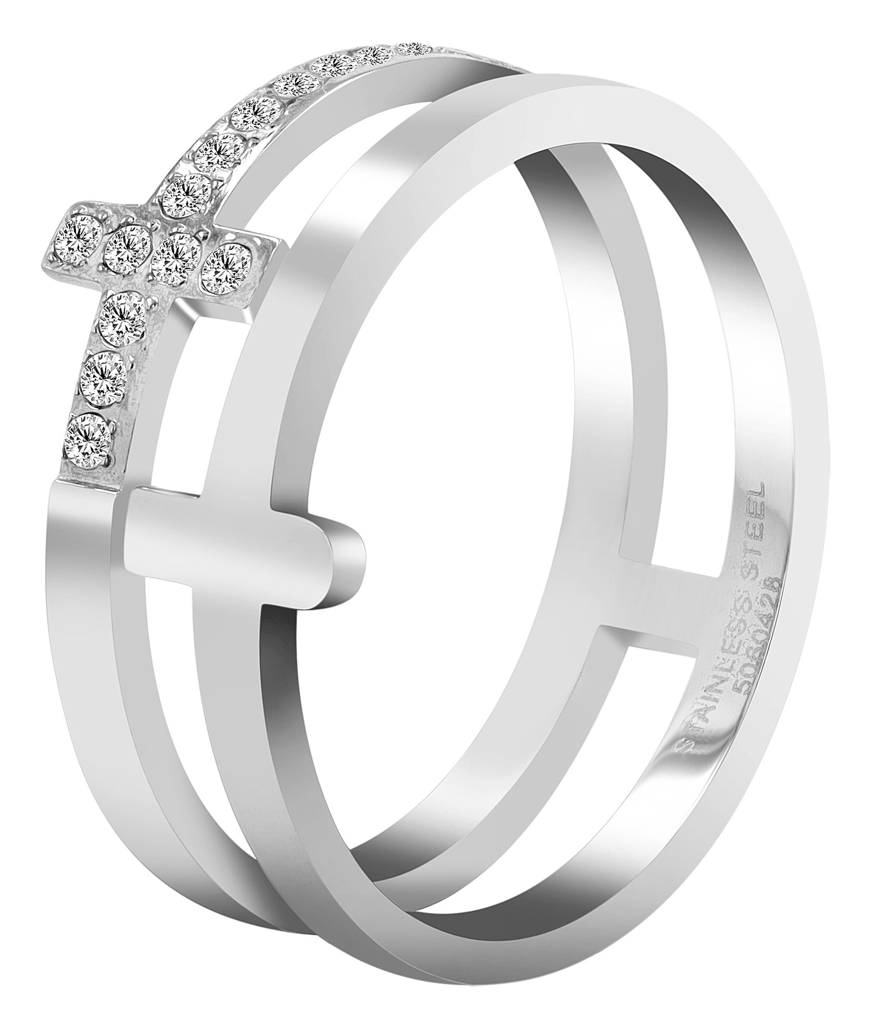 "Eva", accent stainless steel damesring maat 54
