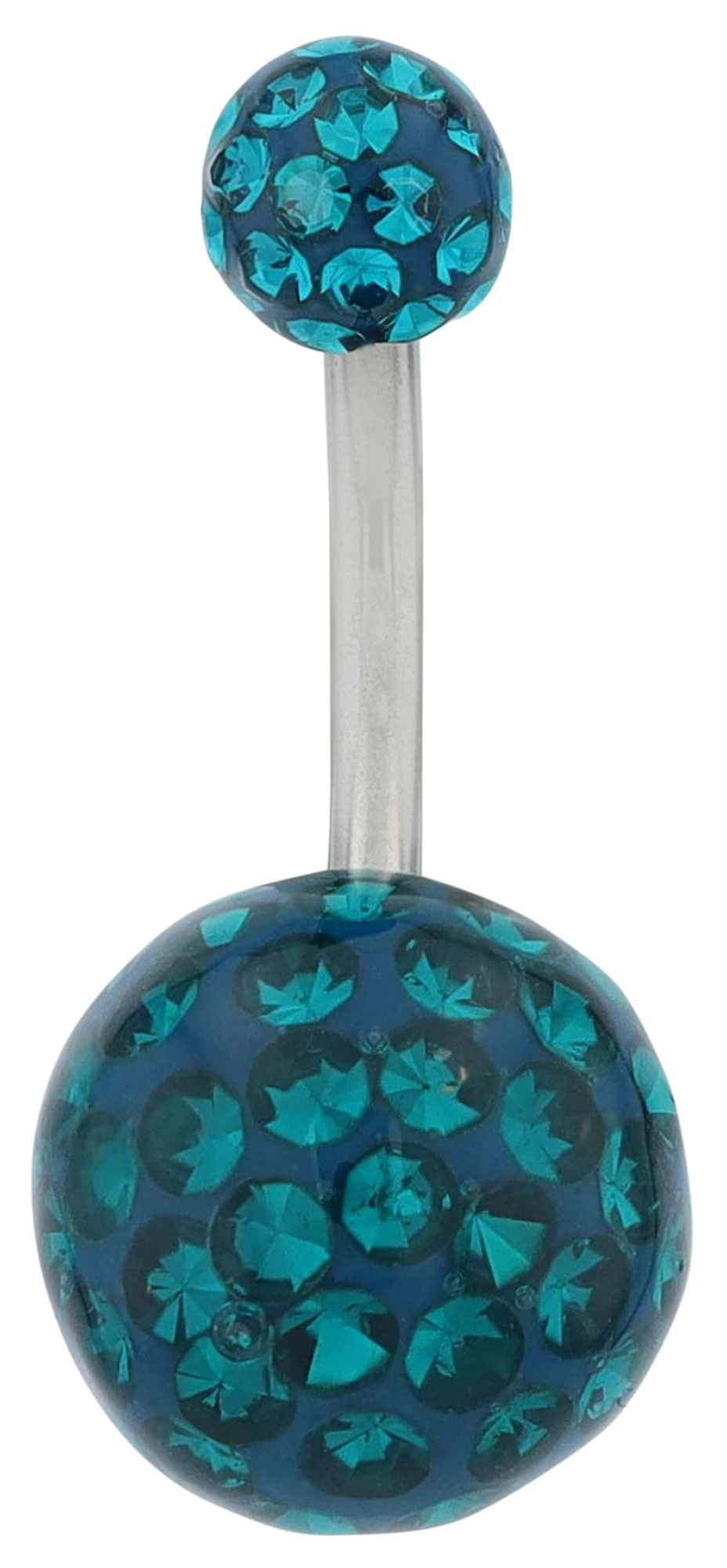 "Arla" Edelstahl-Bronze Bauchnabelpiercing, Länge 10,5 mm/ Stärke 1,8 mm, Grün