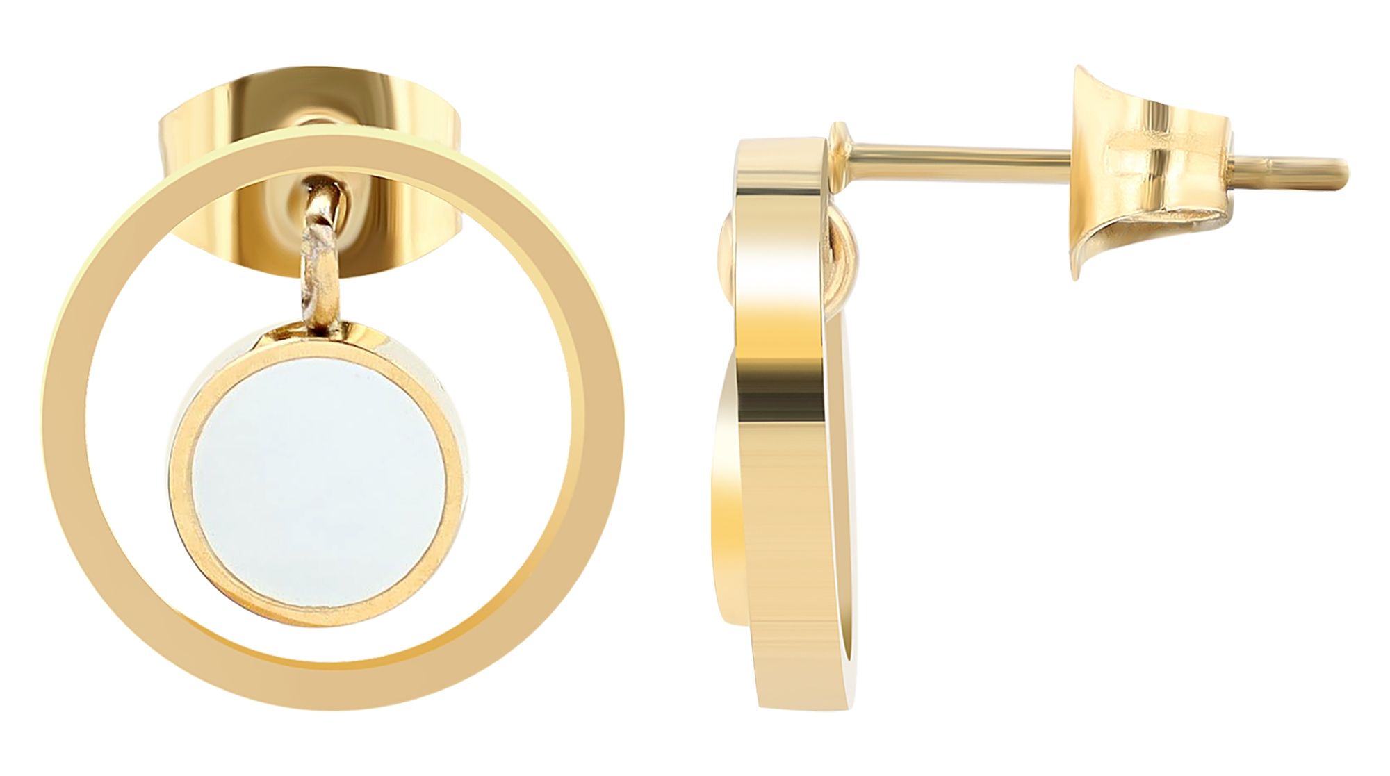 "Alessa" accent stainless steel oorbellen met permutatie