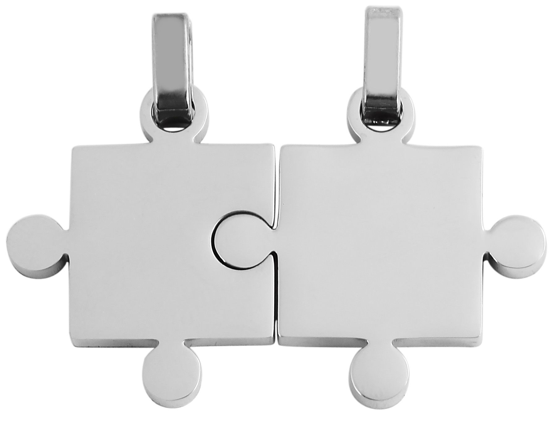 "Pino" Akzent Freundschaftsanhänger aus Edelstahl, Puzzleteile, silberfarben