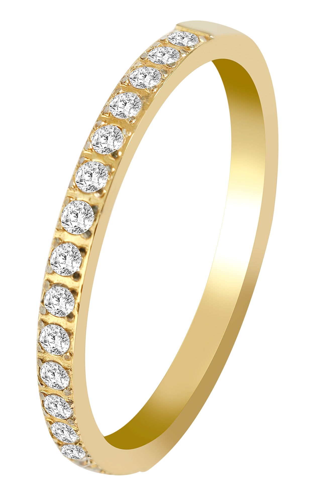 Akzent damesring "Sim" van roestvrij staal, goudkleurig &amp; geïoniseerd, maat 54