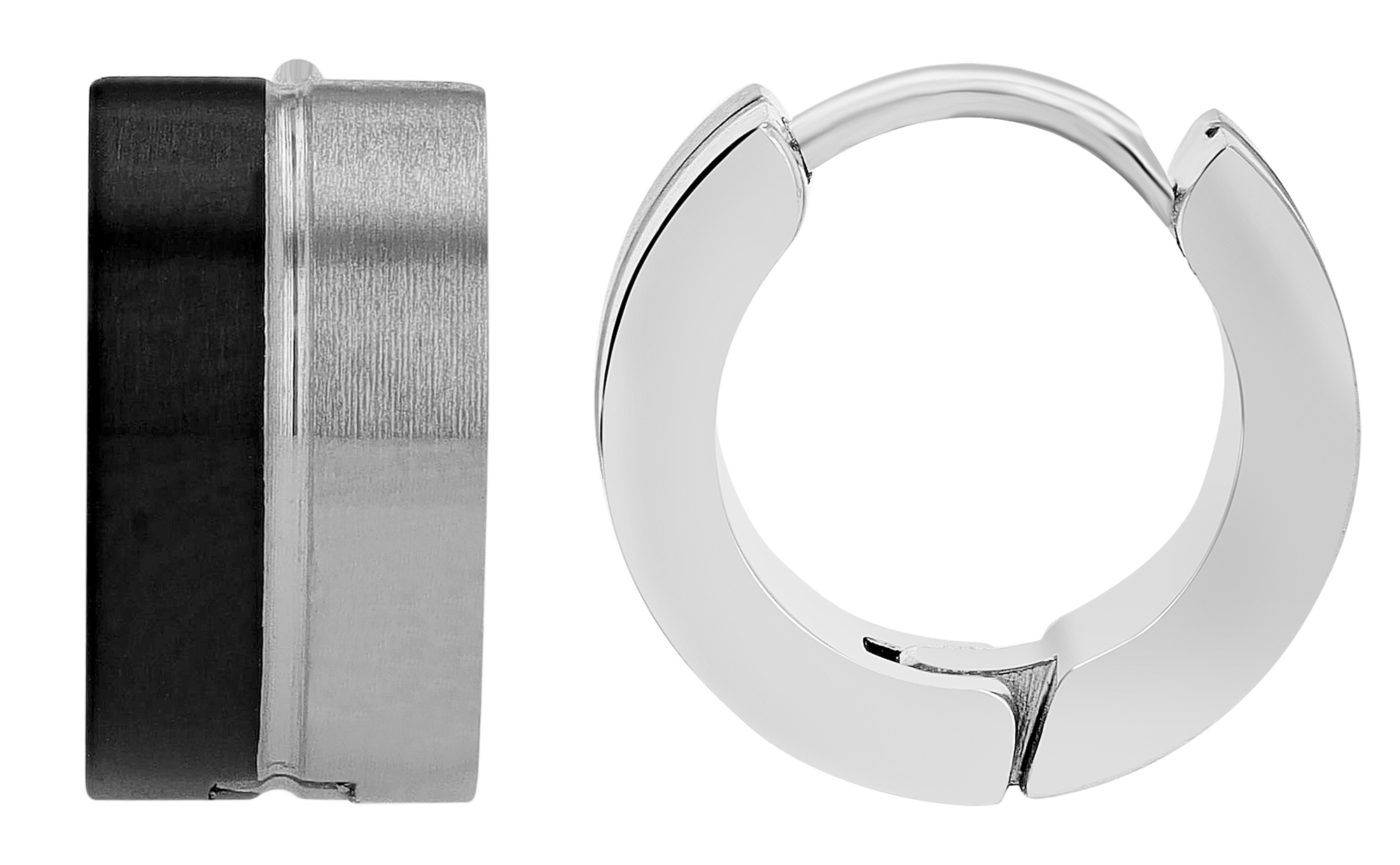 "Faby" roestvrijstalen oorbellen Ø 9 mm, tweekleurige matte afwerking