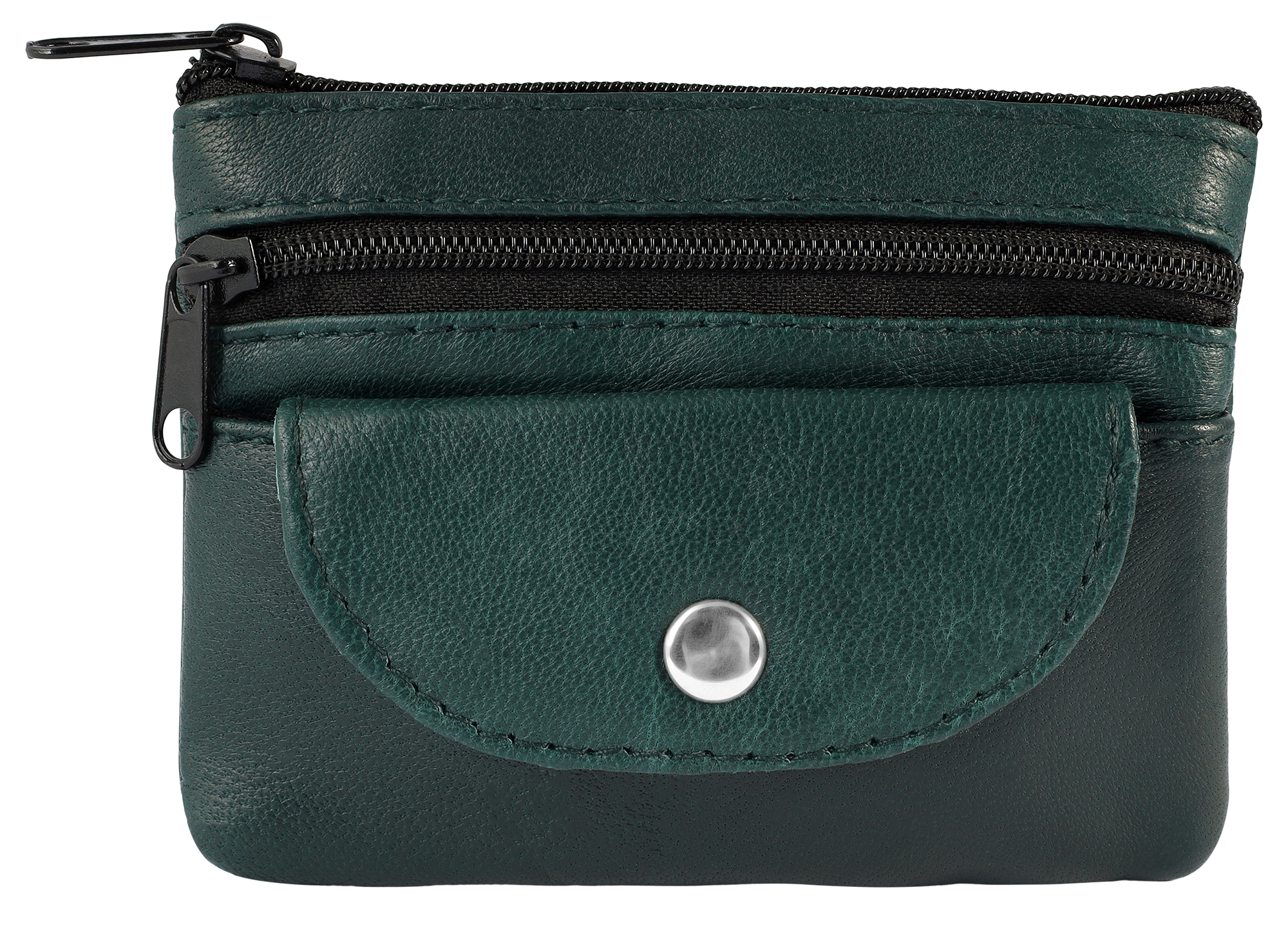 Excellanc Echtleder Schlüsseletui / Schlüsselbeutel, dunkelgrün