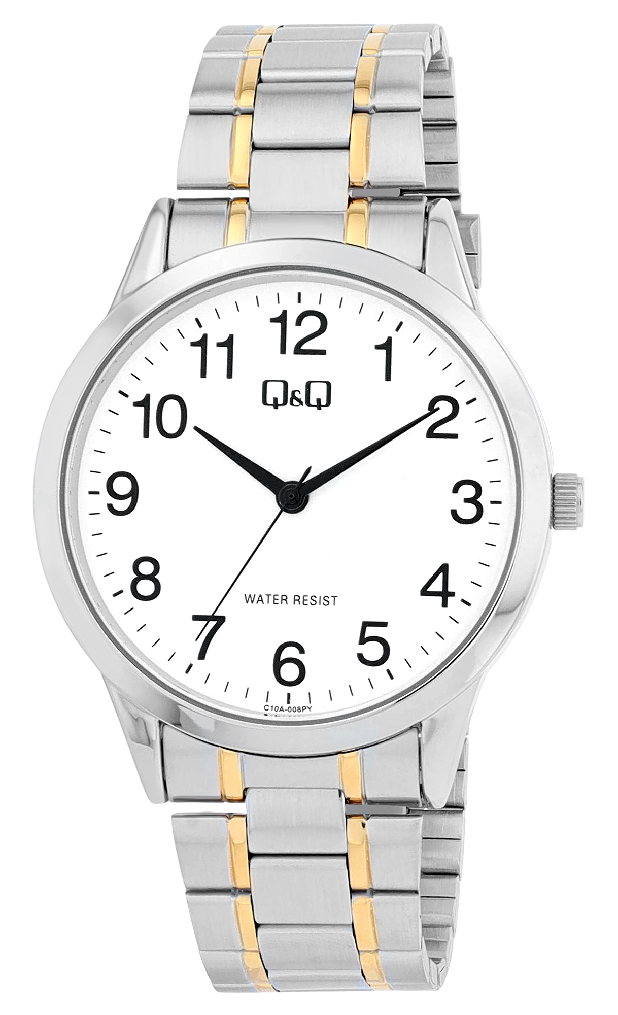 Q&Q Herrenuhr mit Edelstahlband in bicolor, 3 BAR