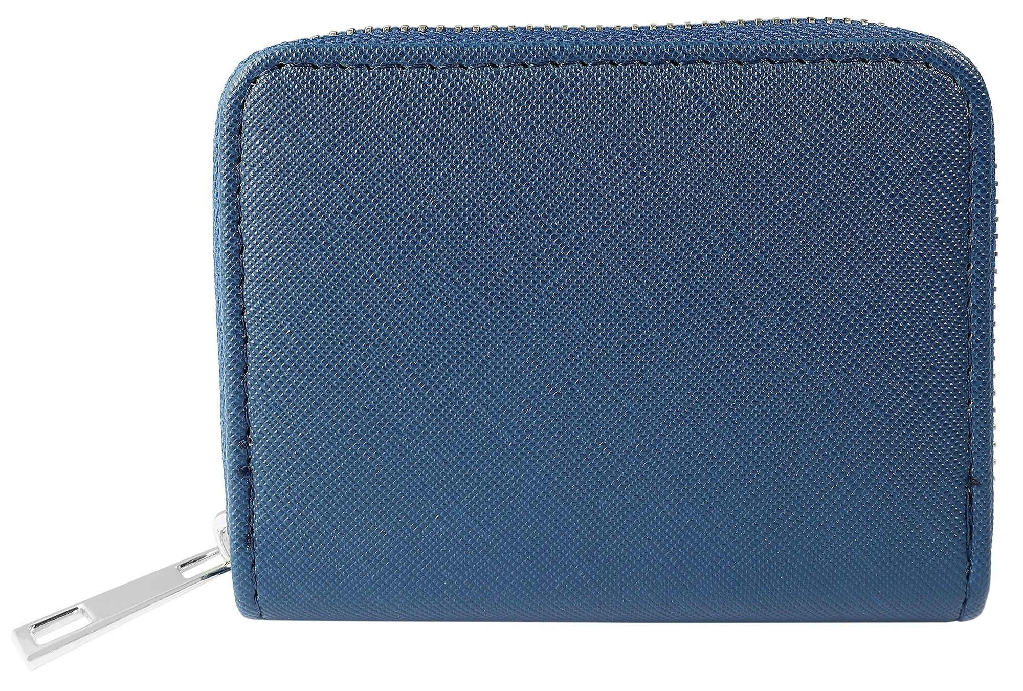 Damesportemonnee, imitatieleer, liggend formaat, blauw