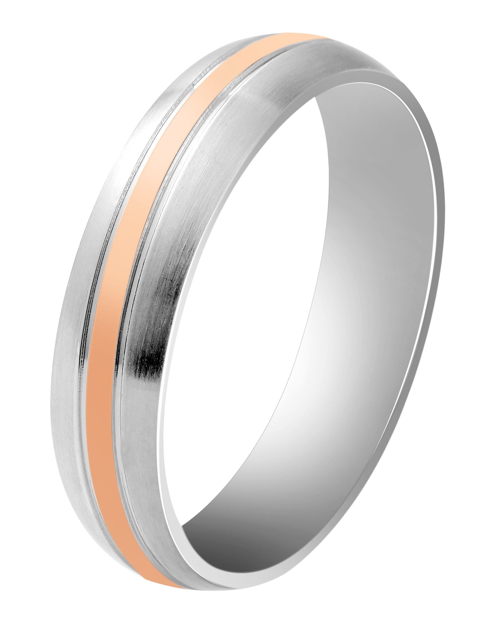 "Modern Duo" Herren Partnerring, Edelstahl, bicolor, Gr. 66