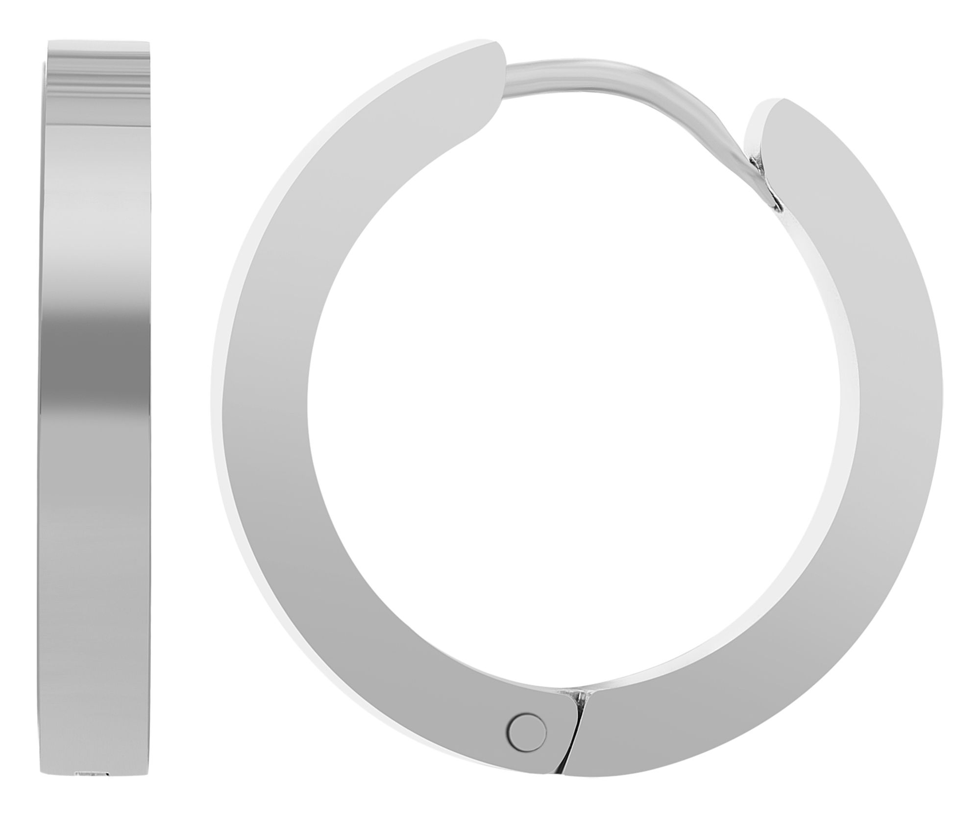 "Cordelia" Edelstahl Creolen,  Ø 16 mm, Akzent, silberfarben