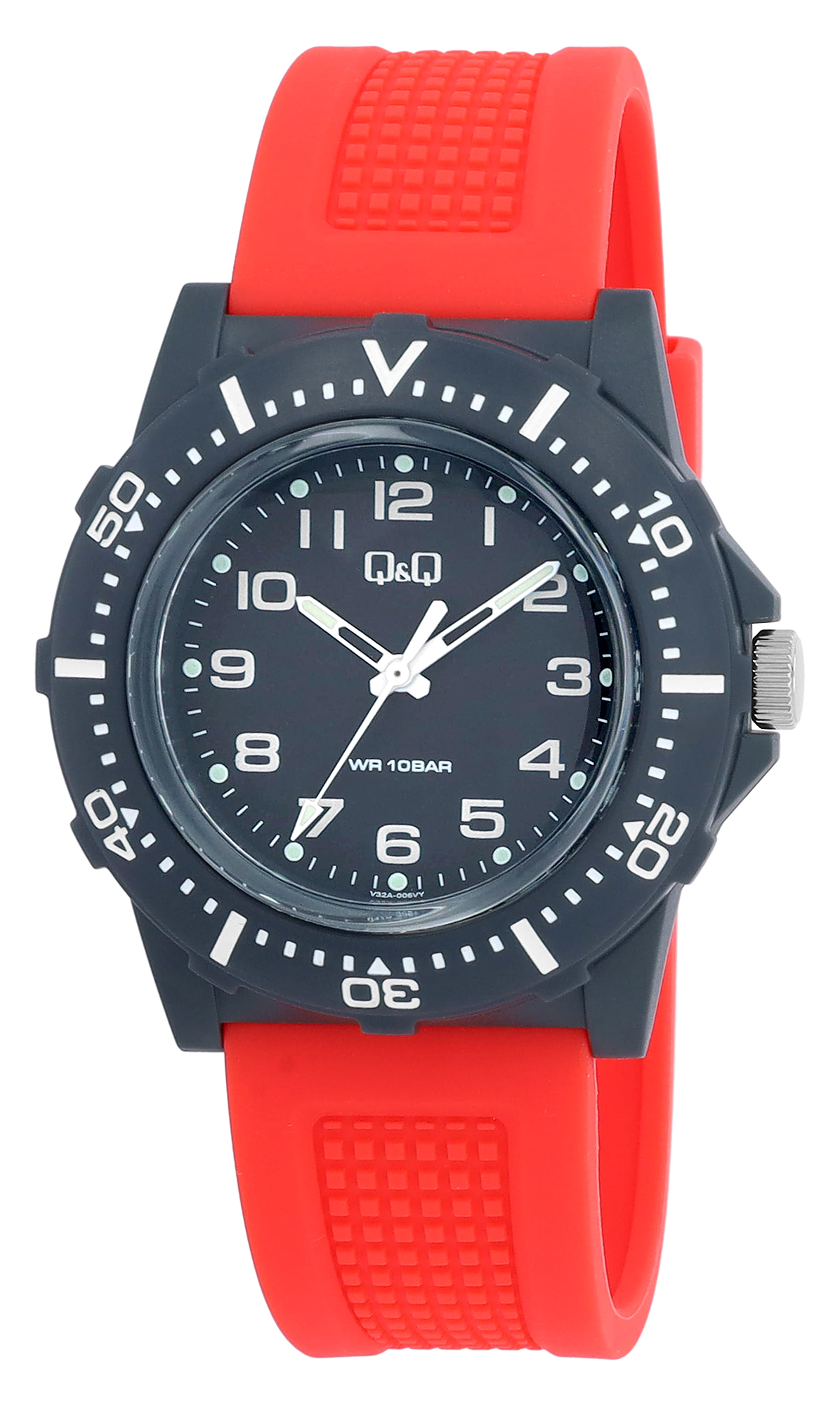 Q&amp;Q herenhorloge met siliconen band, 10 BAR