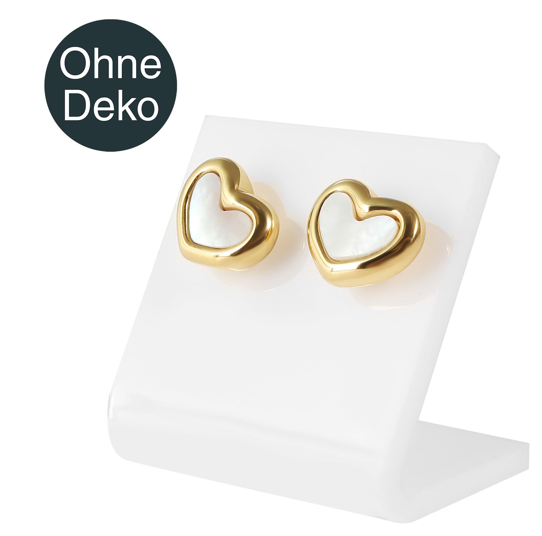 Acrylstandaard voor een paar oorbellen, 3 x 3 x 2 cm, wit