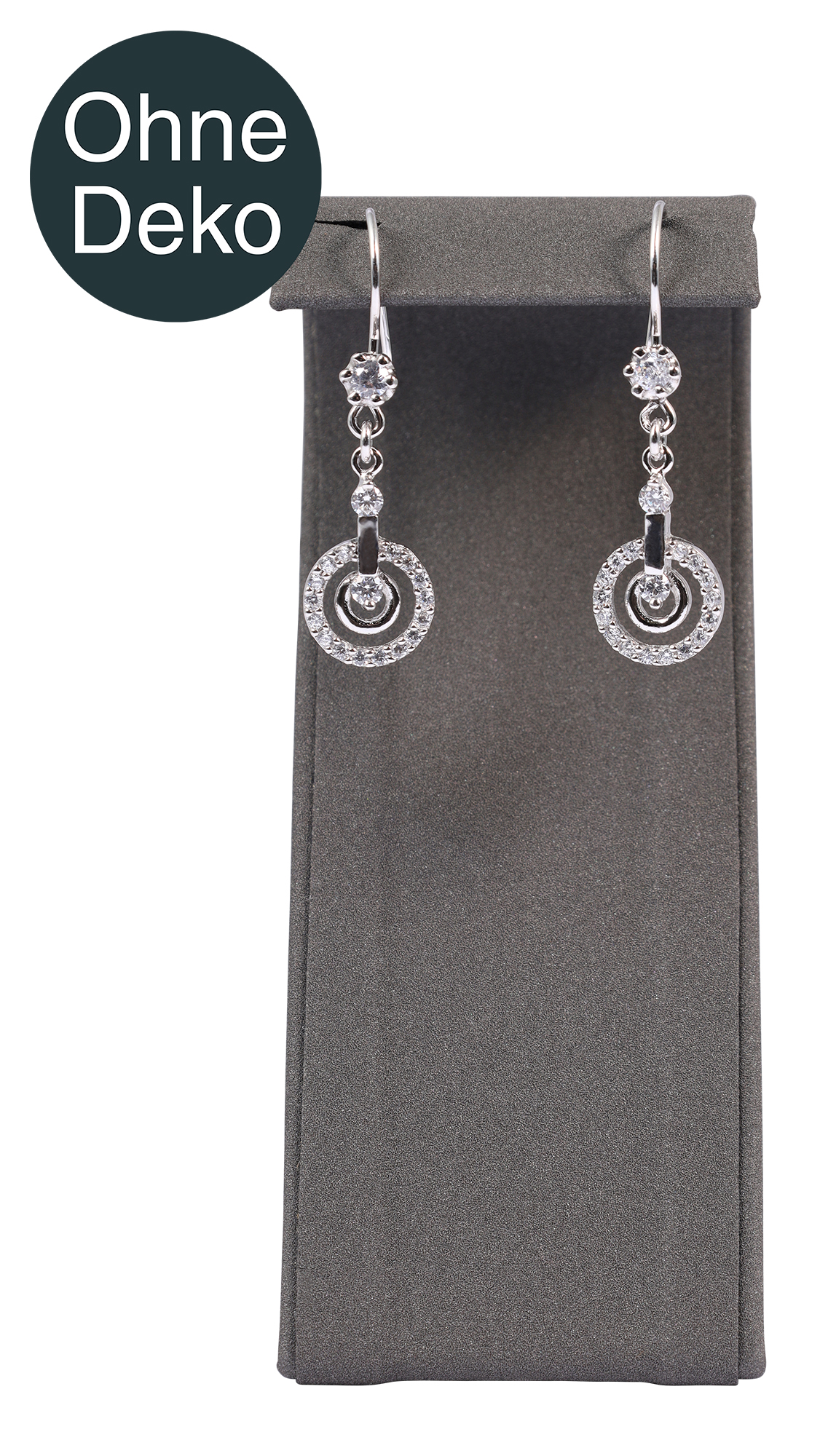 Aufsteller für Ohrhänger/ Creolen, PU-Überzug/ Metall, grau